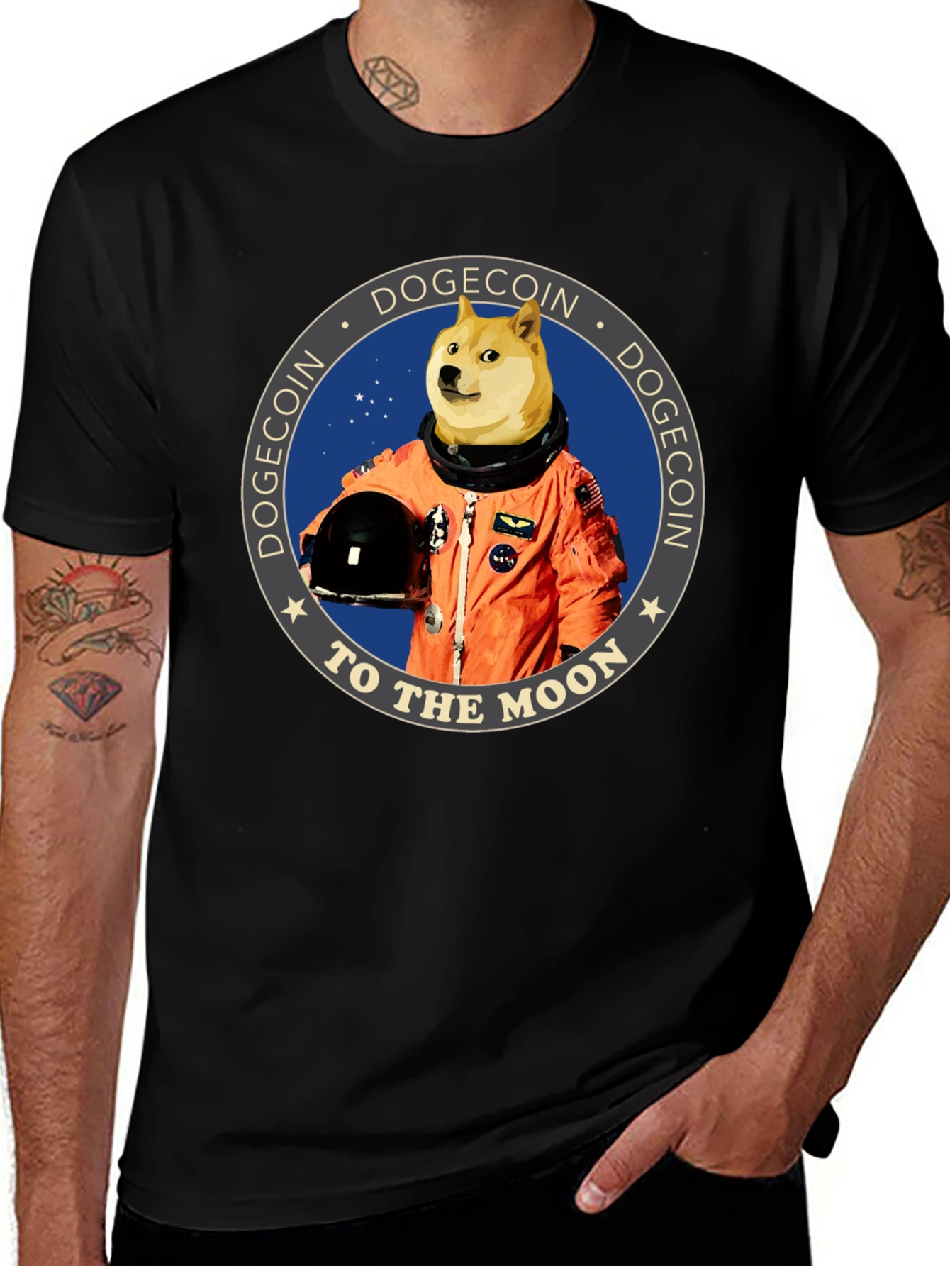 Dogecoin To The Moon Graphic Tee
