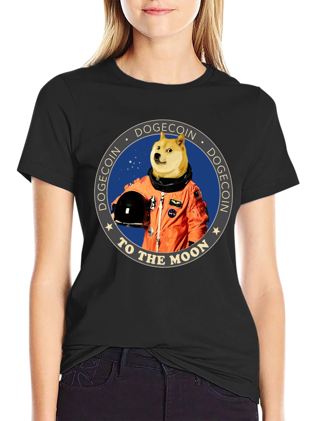 Dogecoin To The Moon Graphic Tee
