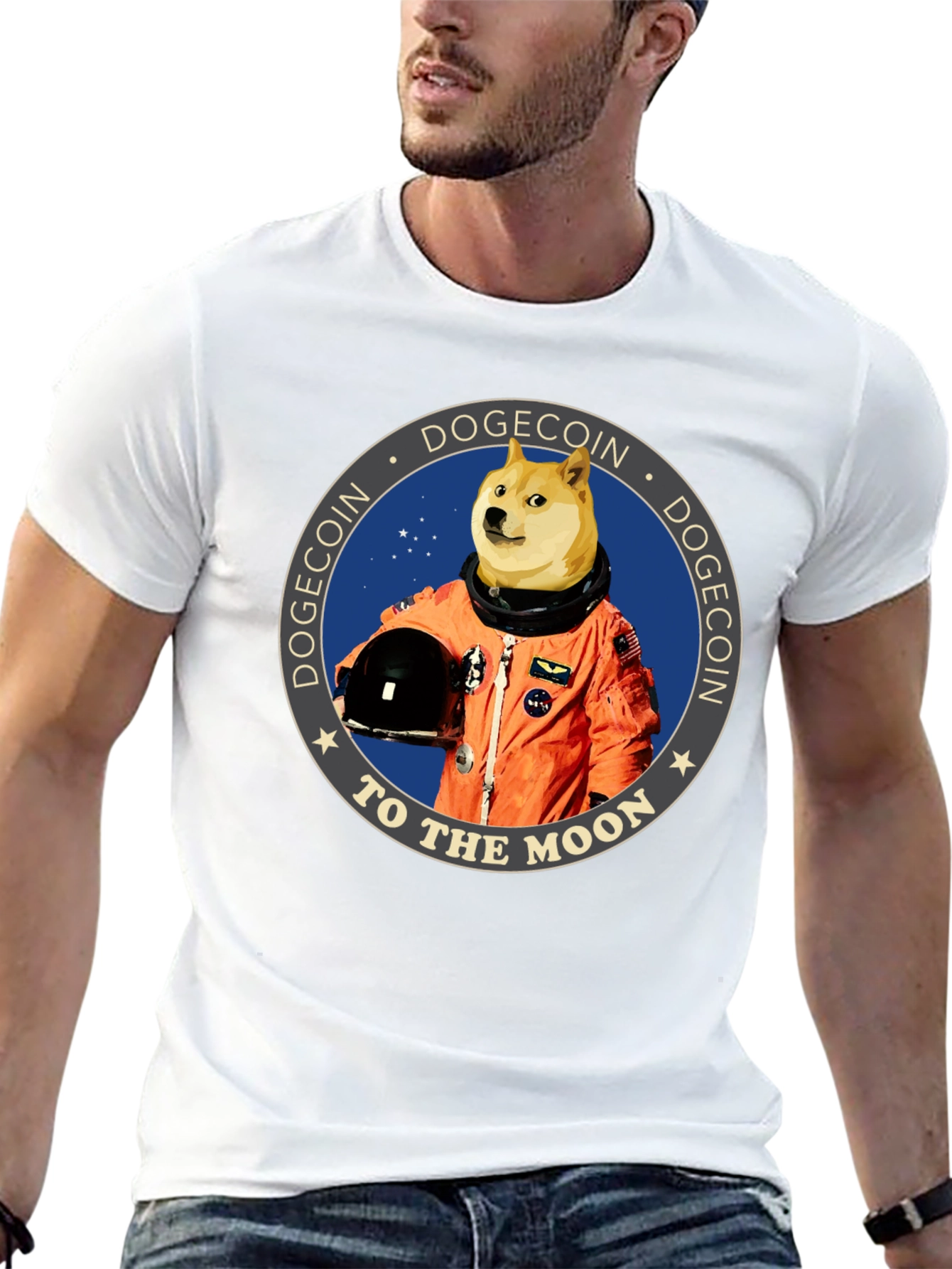 Dogecoin To The Moon Graphic Tee
