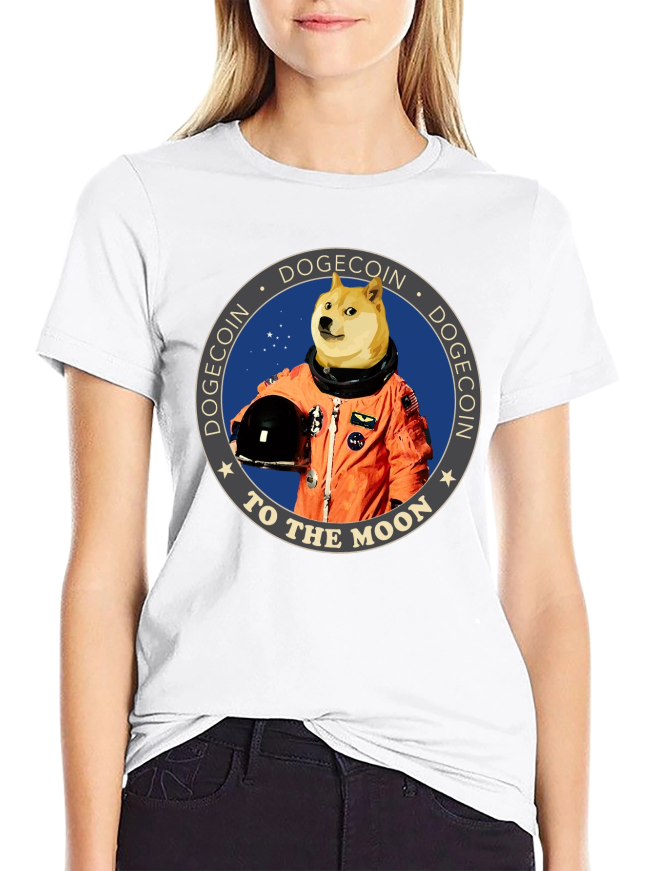 Dogecoin To The Moon Graphic Tee