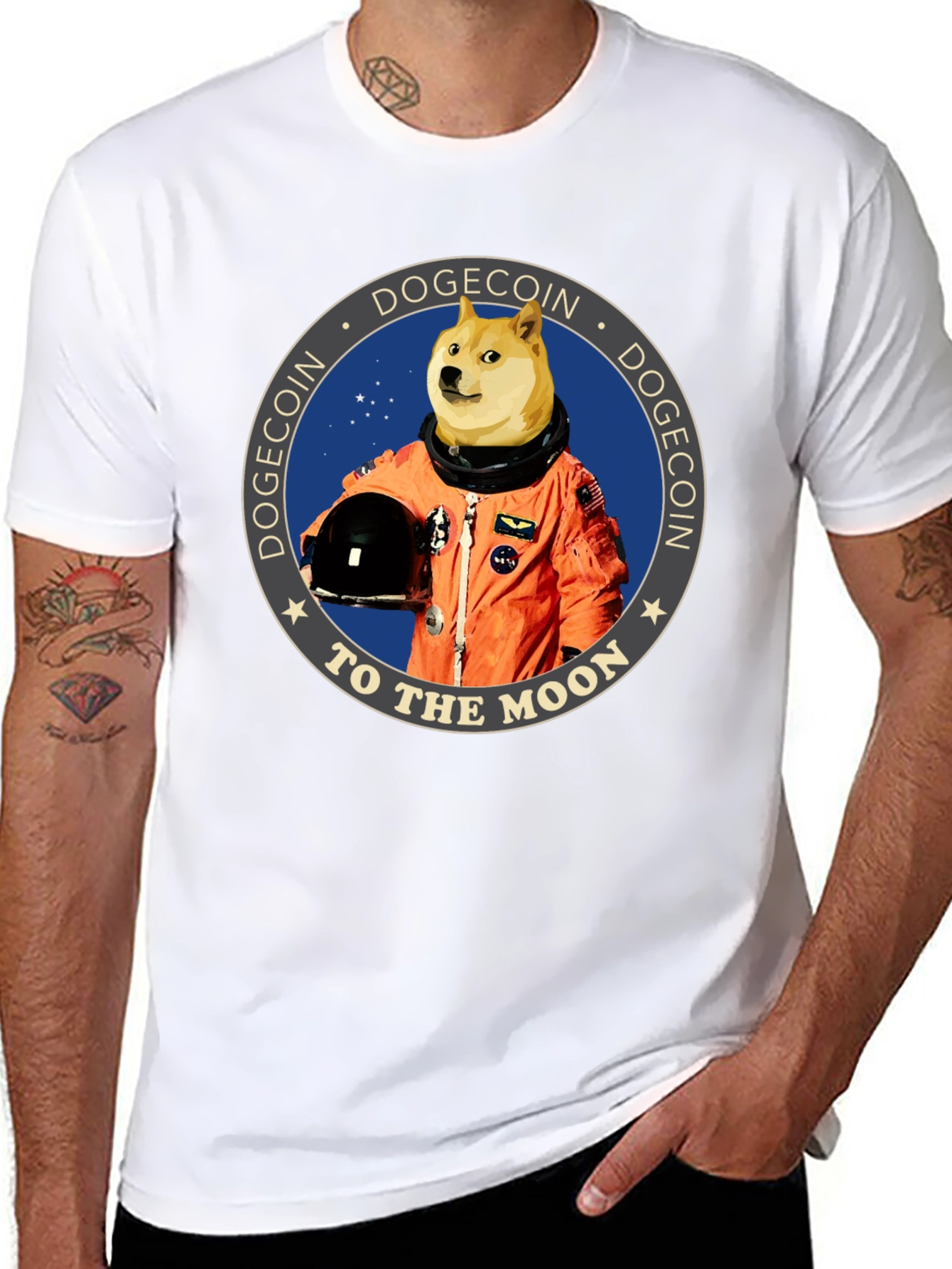 Dogecoin To The Moon Graphic Tee