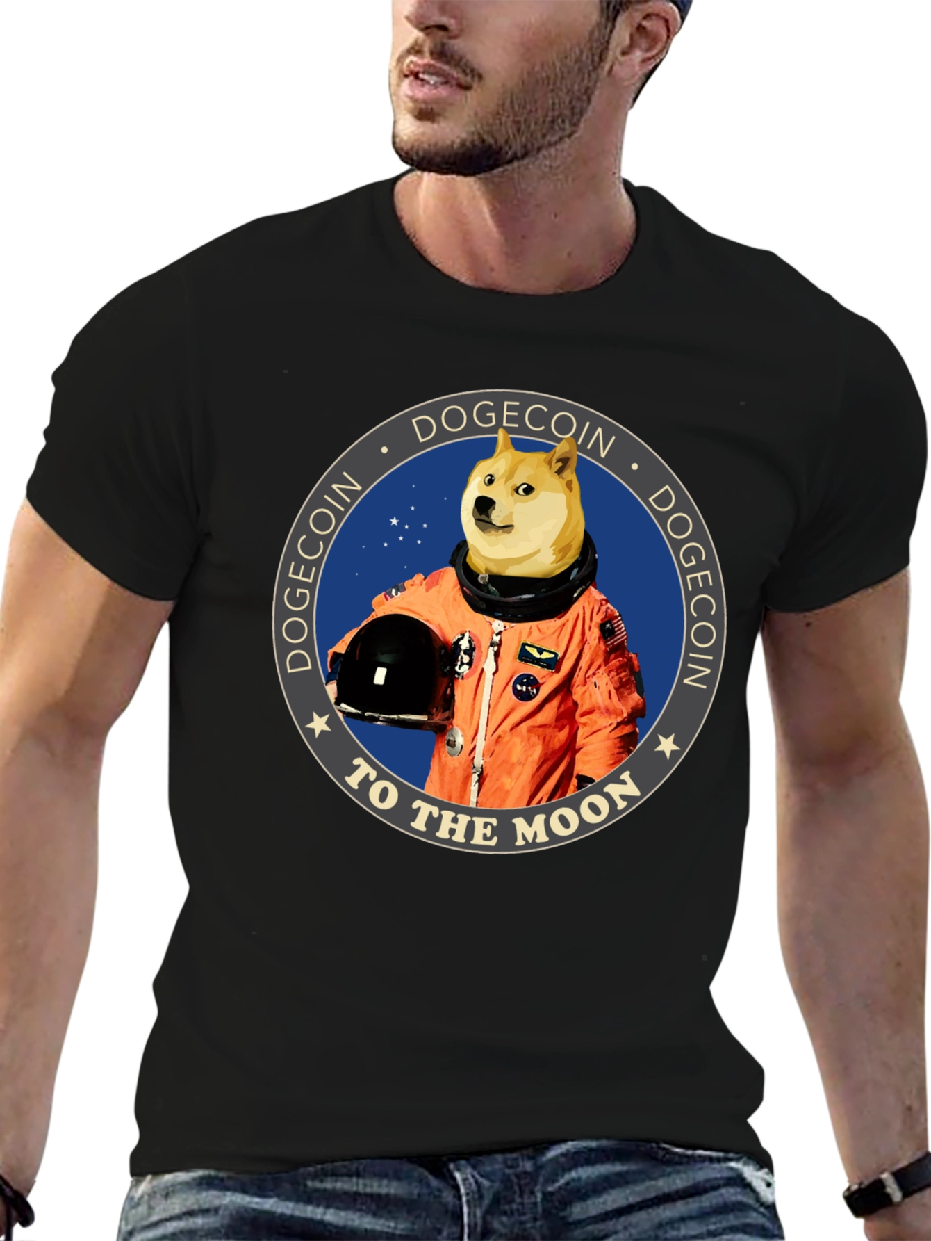 Dogecoin To The Moon Graphic Tee