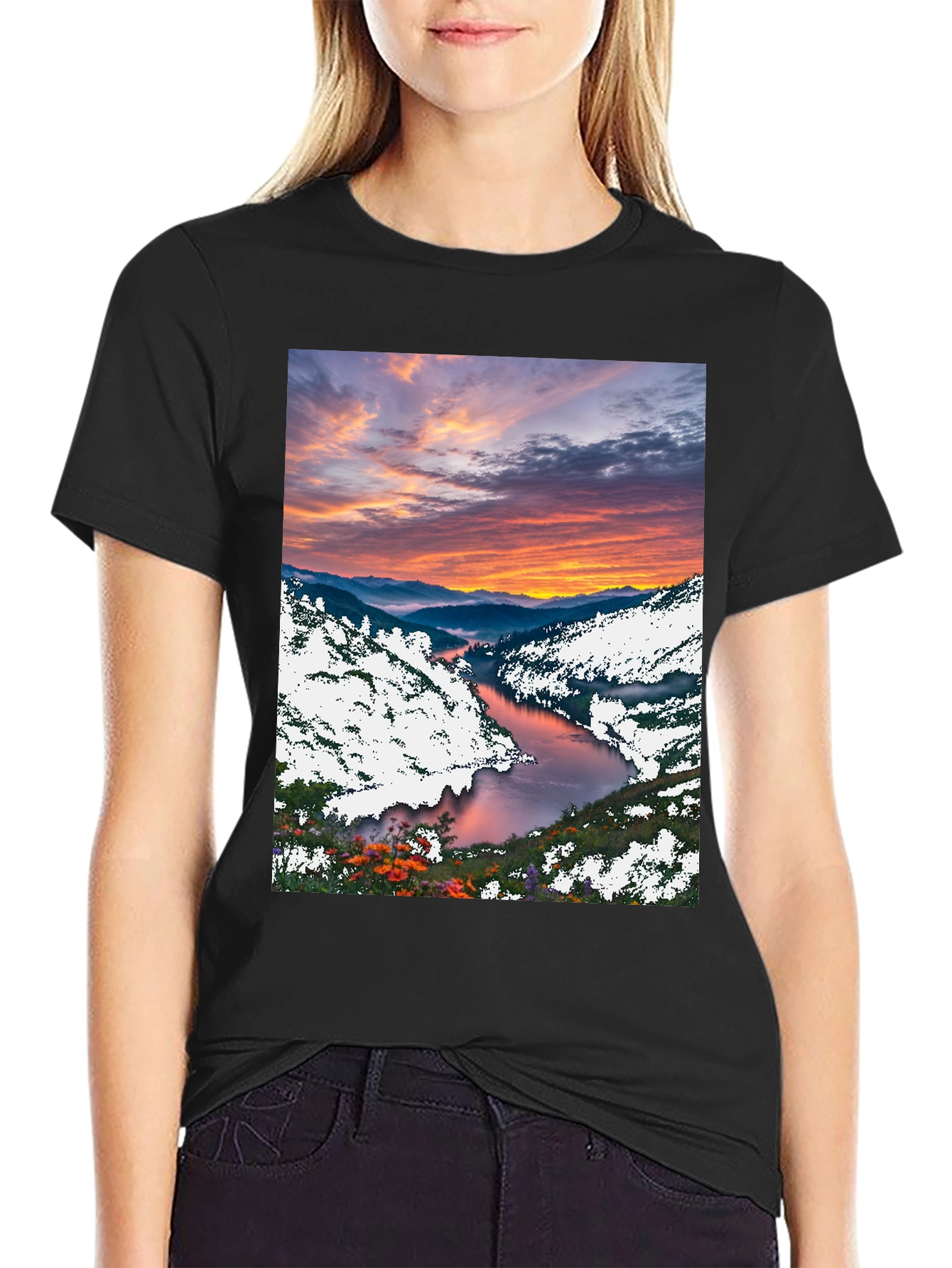 Scenic River Sunset T-Shirt