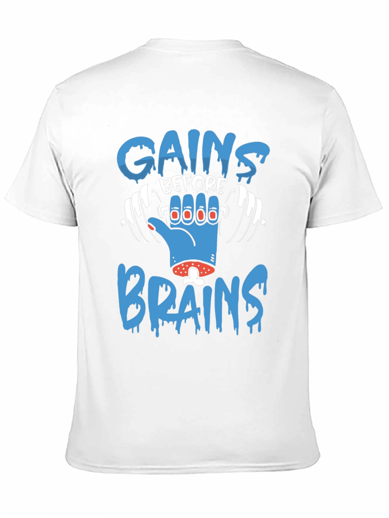 Gains Before Brains Zombie Gym T-Shirt