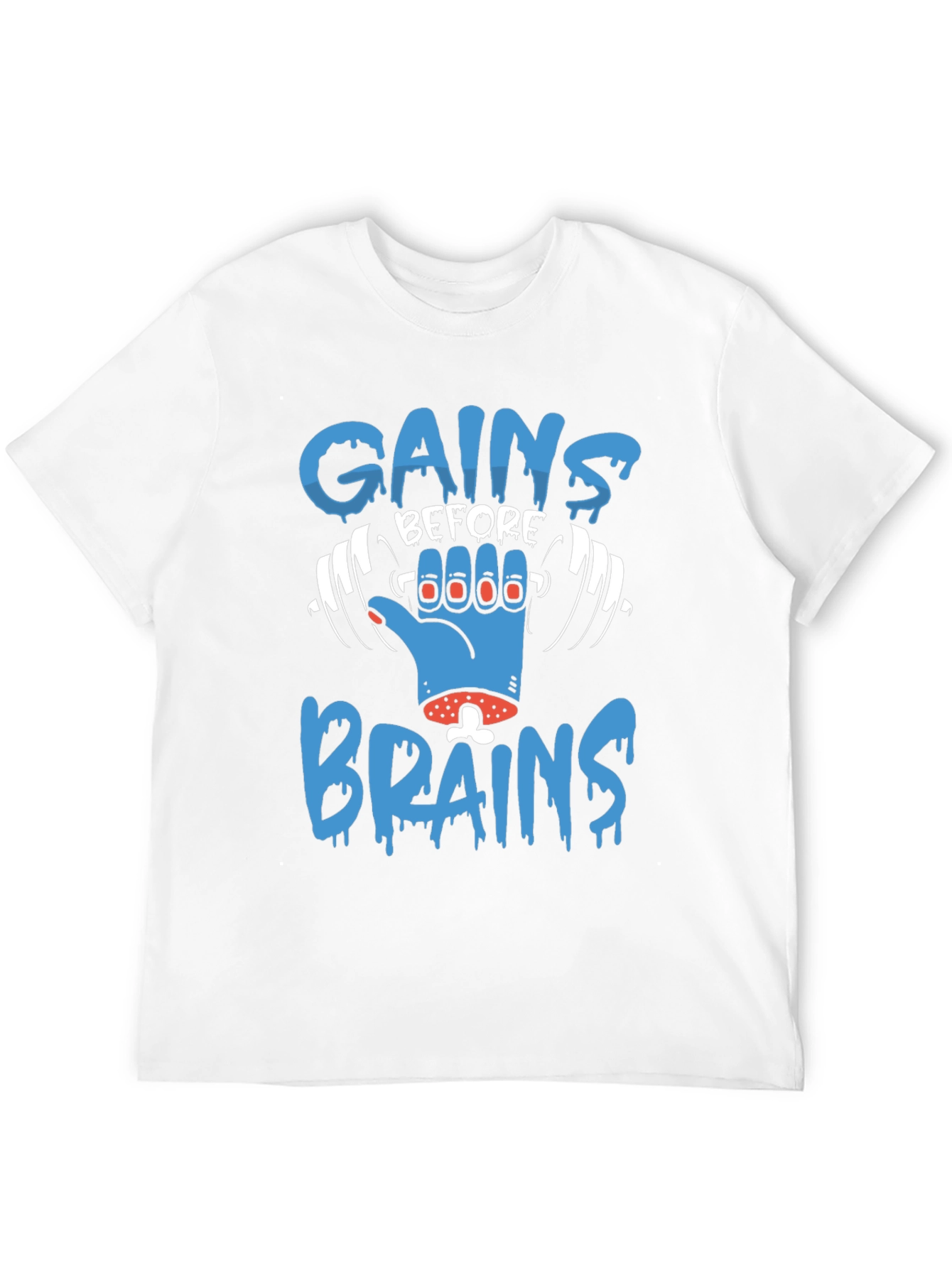 Gains Before Brains Zombie Gym T-Shirt