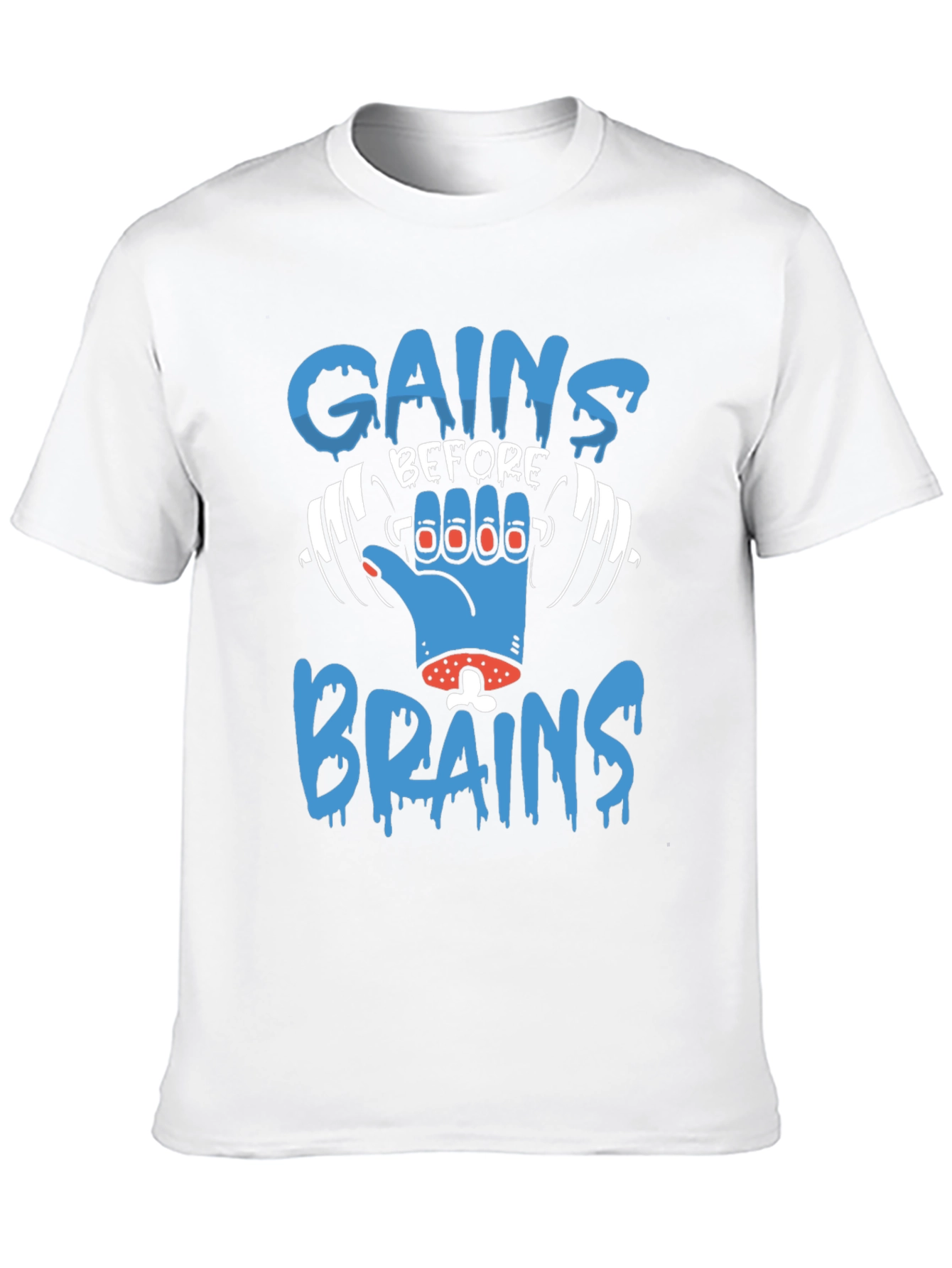Gains Before Brains Zombie Gym T-Shirt