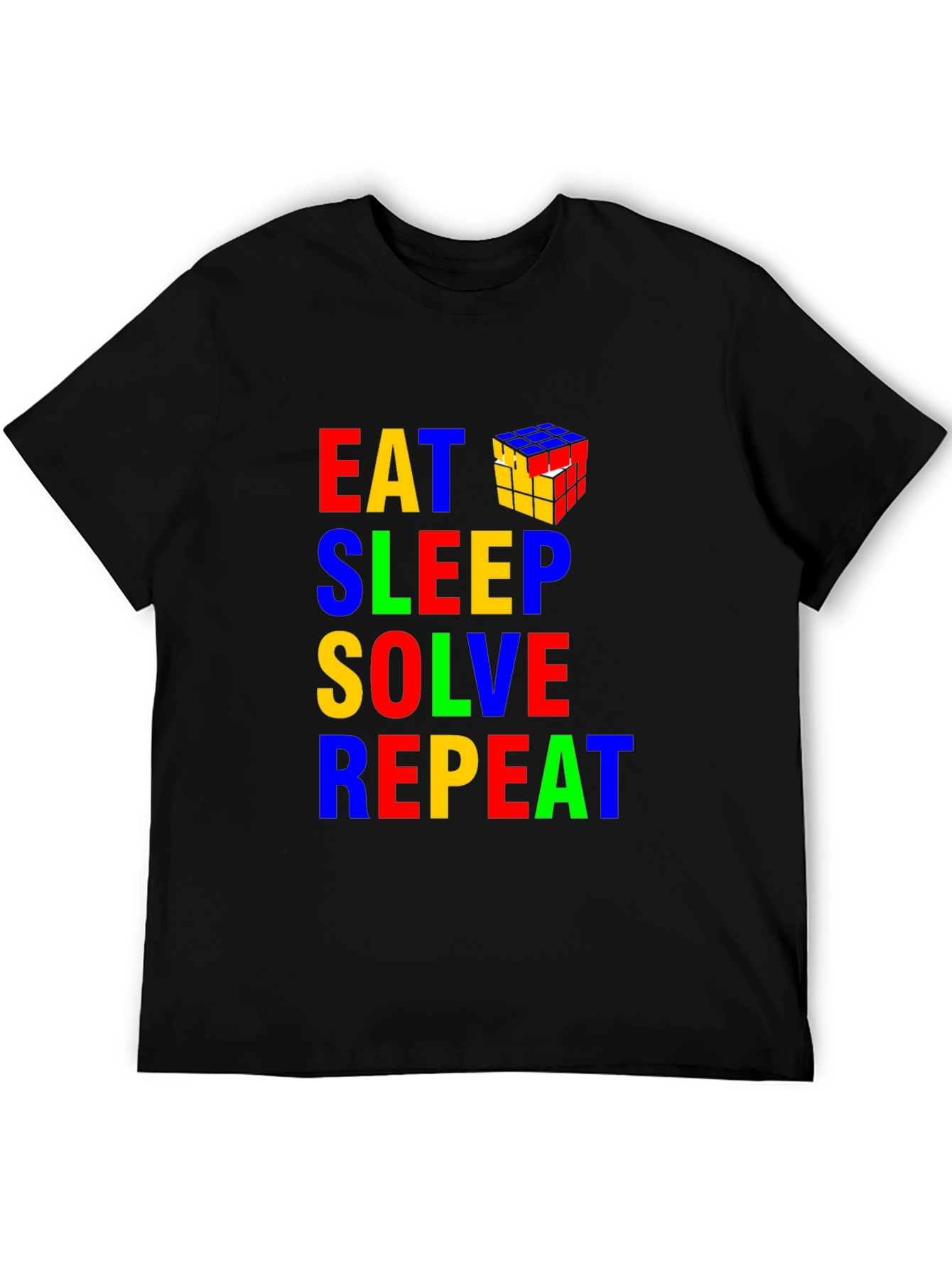 Eat Sleep Solve Repeat Rubiks Cube Graphic Tee
