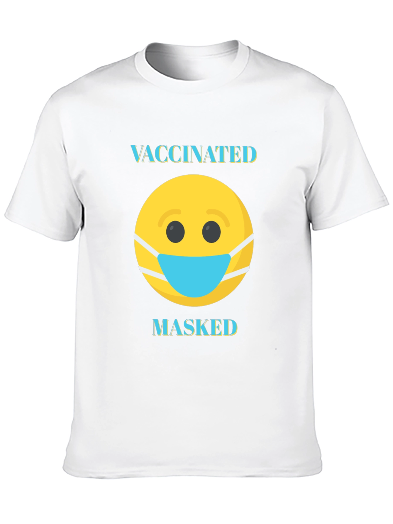 Vaccinated Masked T-Shirt - Funny Emoji Tee