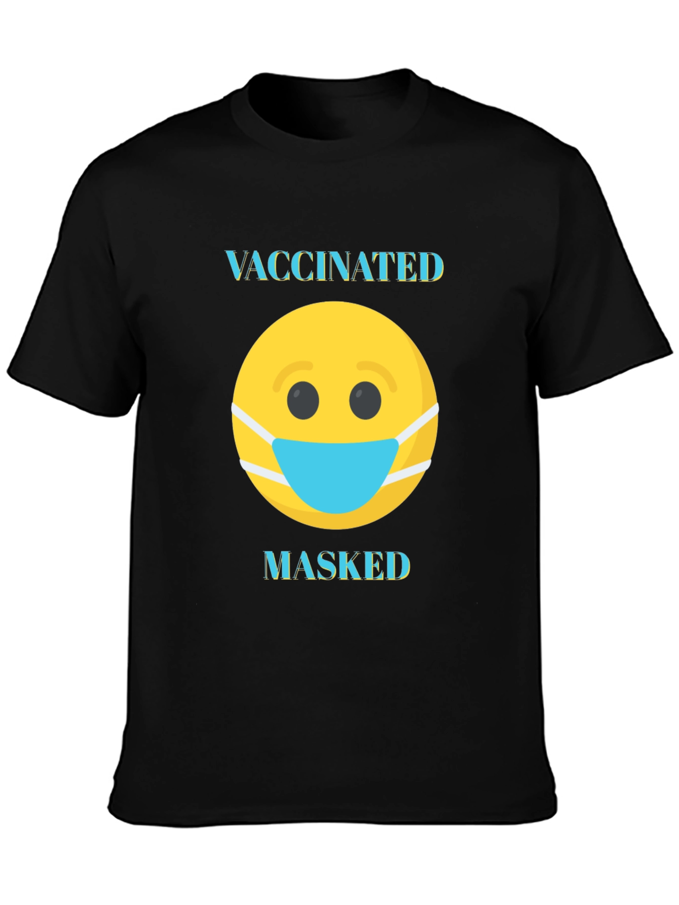 Vaccinated Masked T-Shirt - Funny Emoji Tee