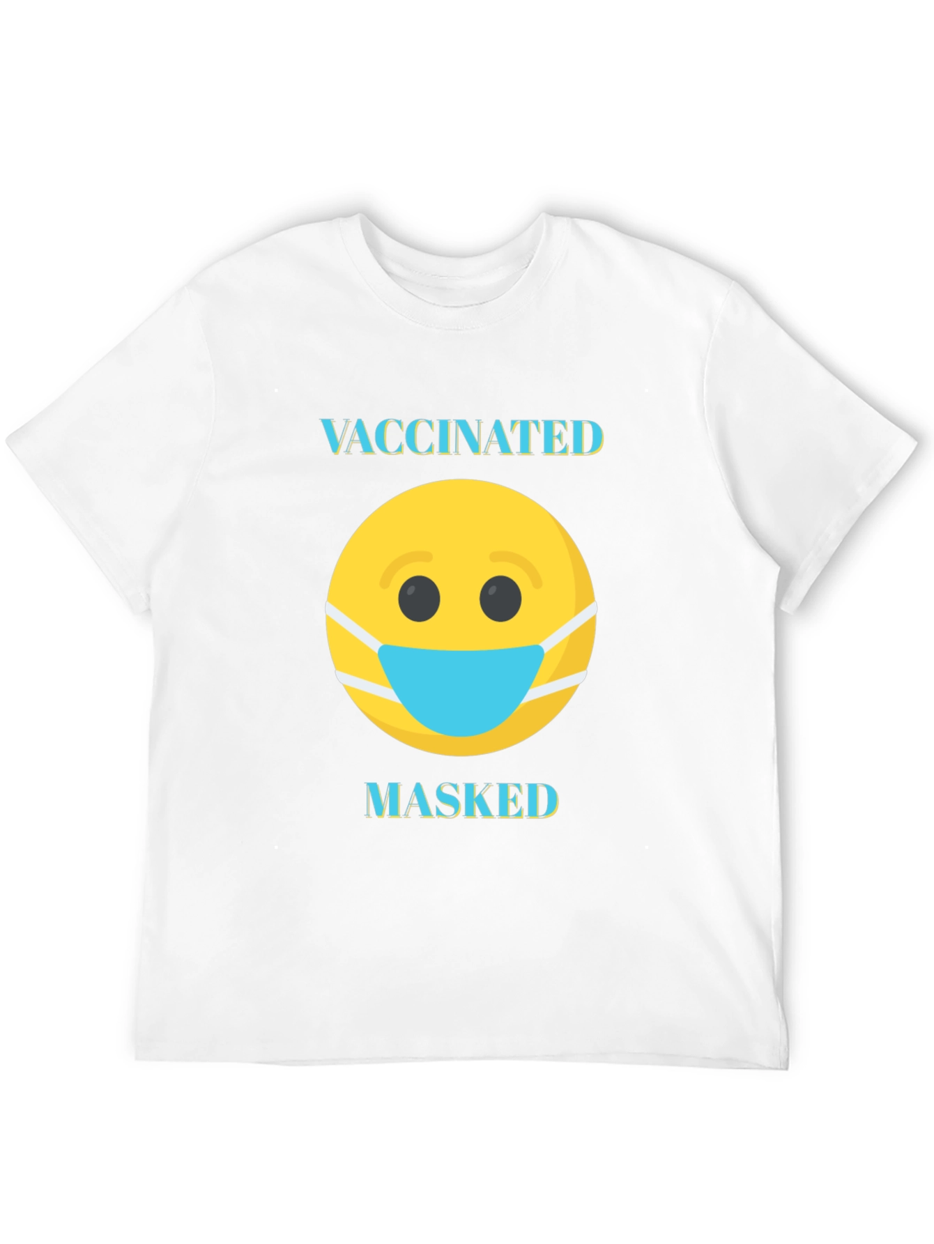 Vaccinated Masked T-Shirt - Funny Emoji Tee