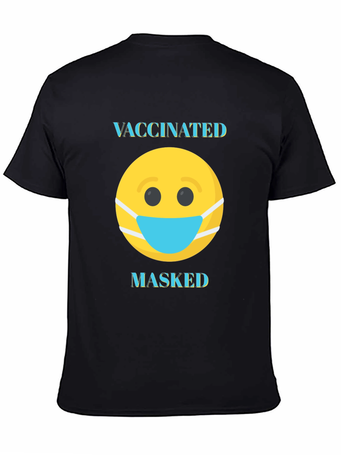 Vaccinated Masked T-Shirt - Funny Emoji Tee