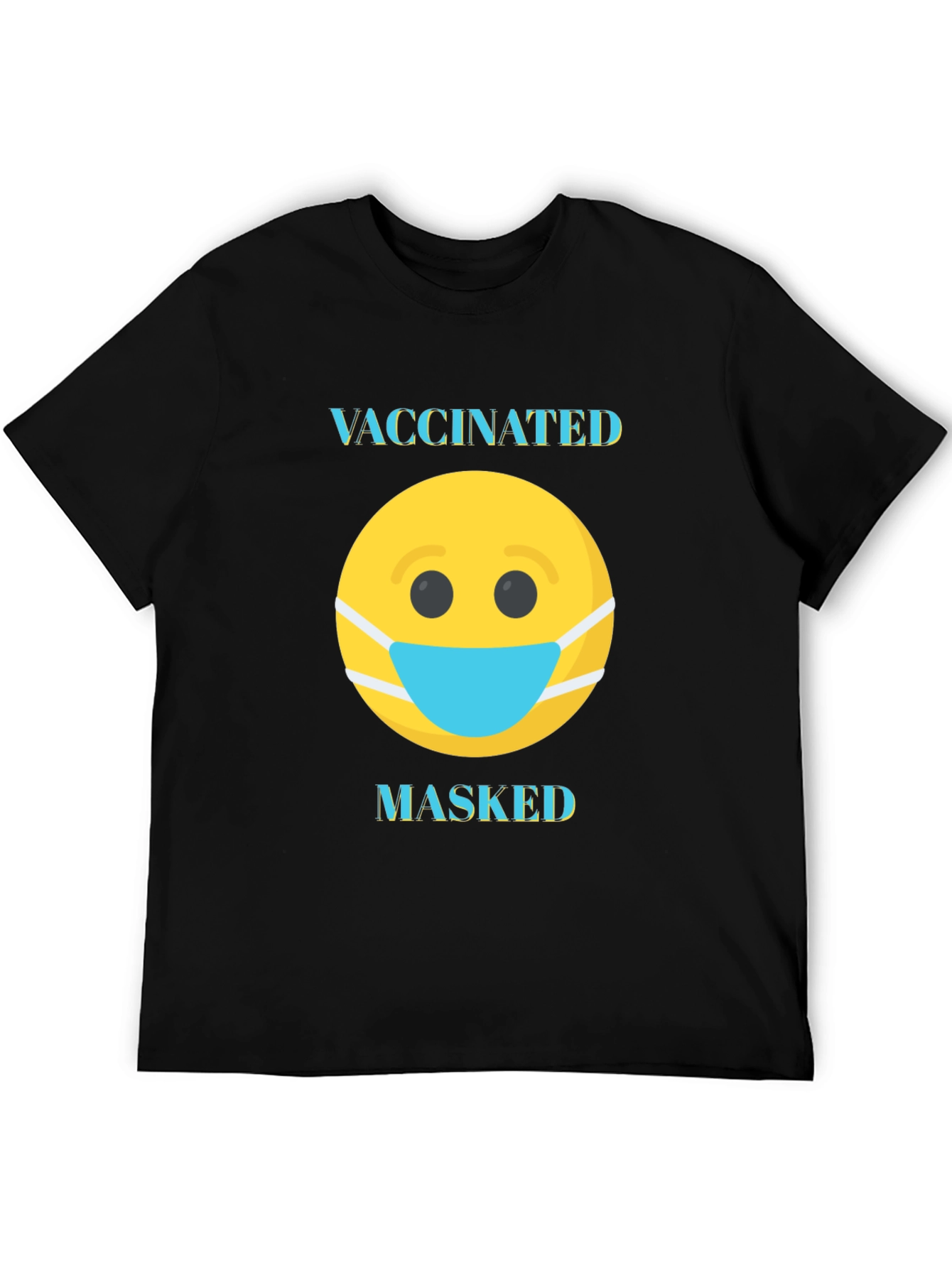 Vaccinated Masked T-Shirt - Funny Emoji Tee