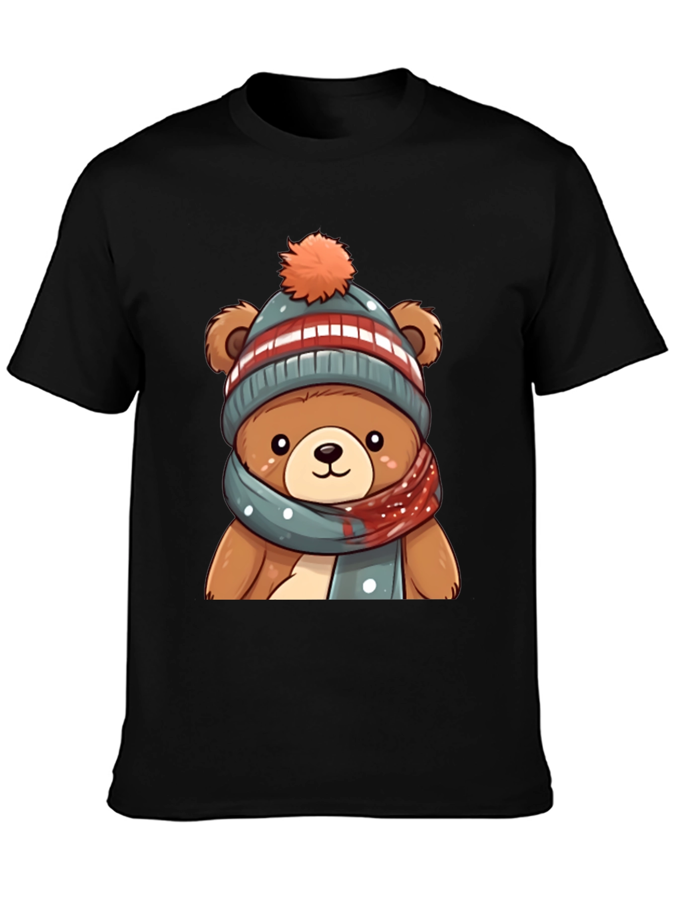 Cute Bear in Winter Hat Graphic Tee