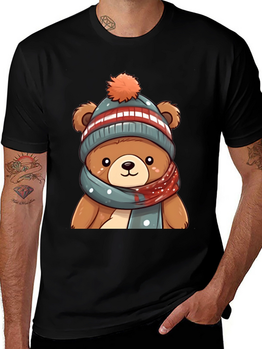 Cute Bear in Winter Hat Graphic Tee