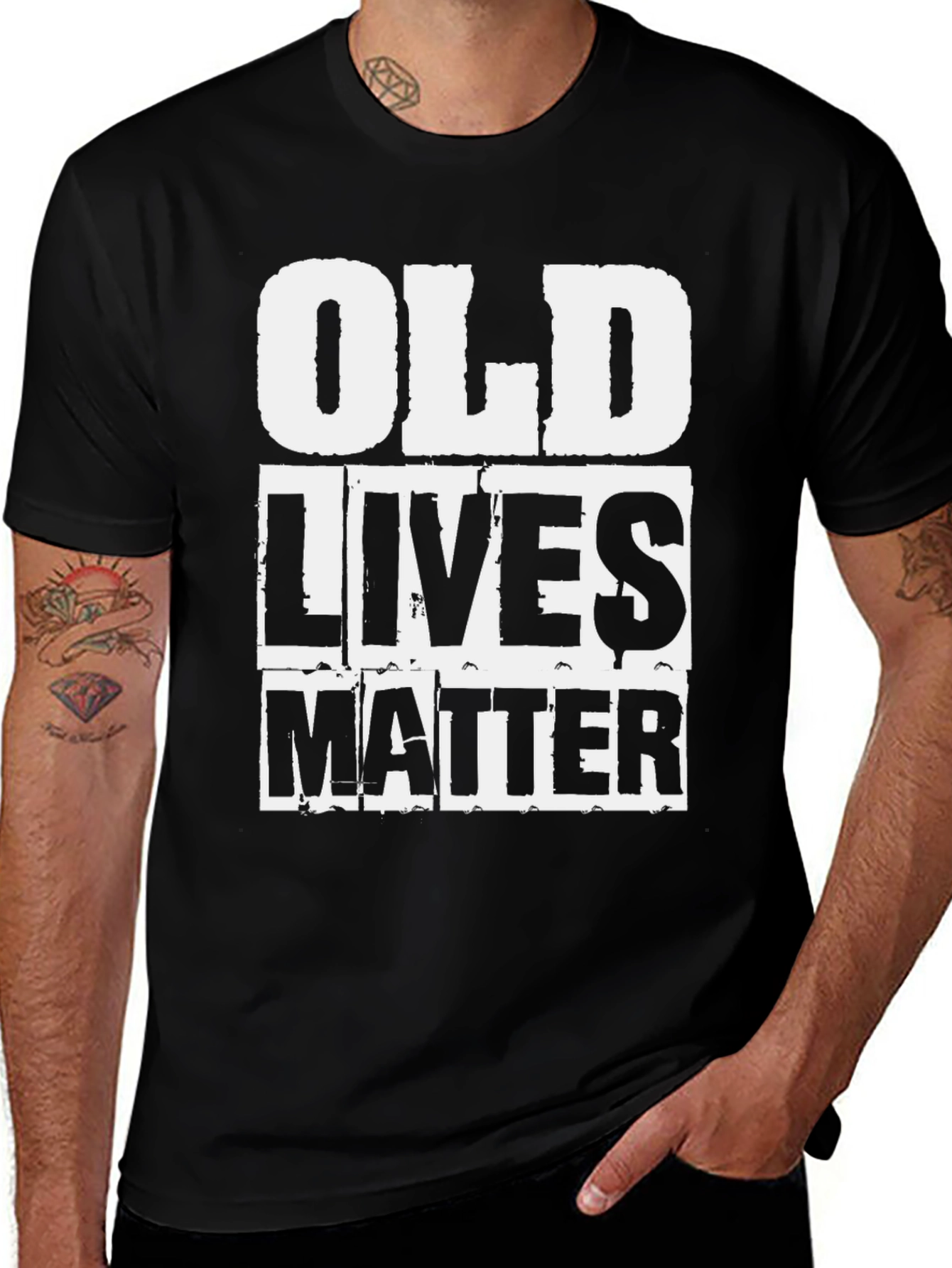 Old Lives Matter Graphic Tee - Black Cotton Shirt