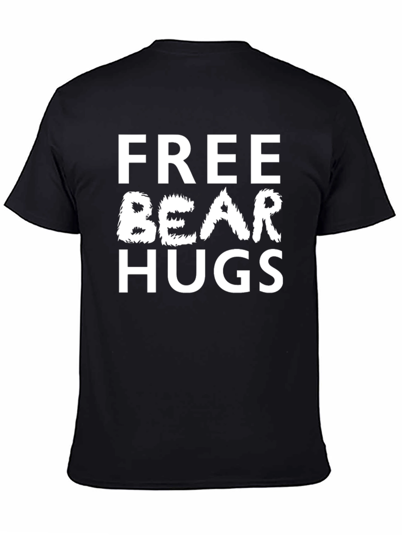 Free Bear Hugs Black Cotton T-Shirt