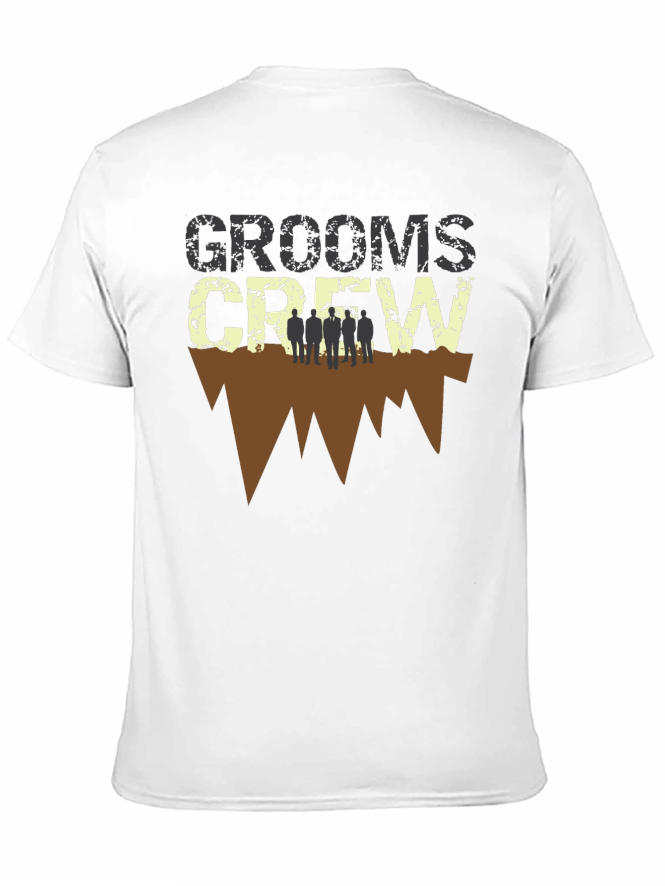 Grooms Crew Graphic Print Black T-Shirt