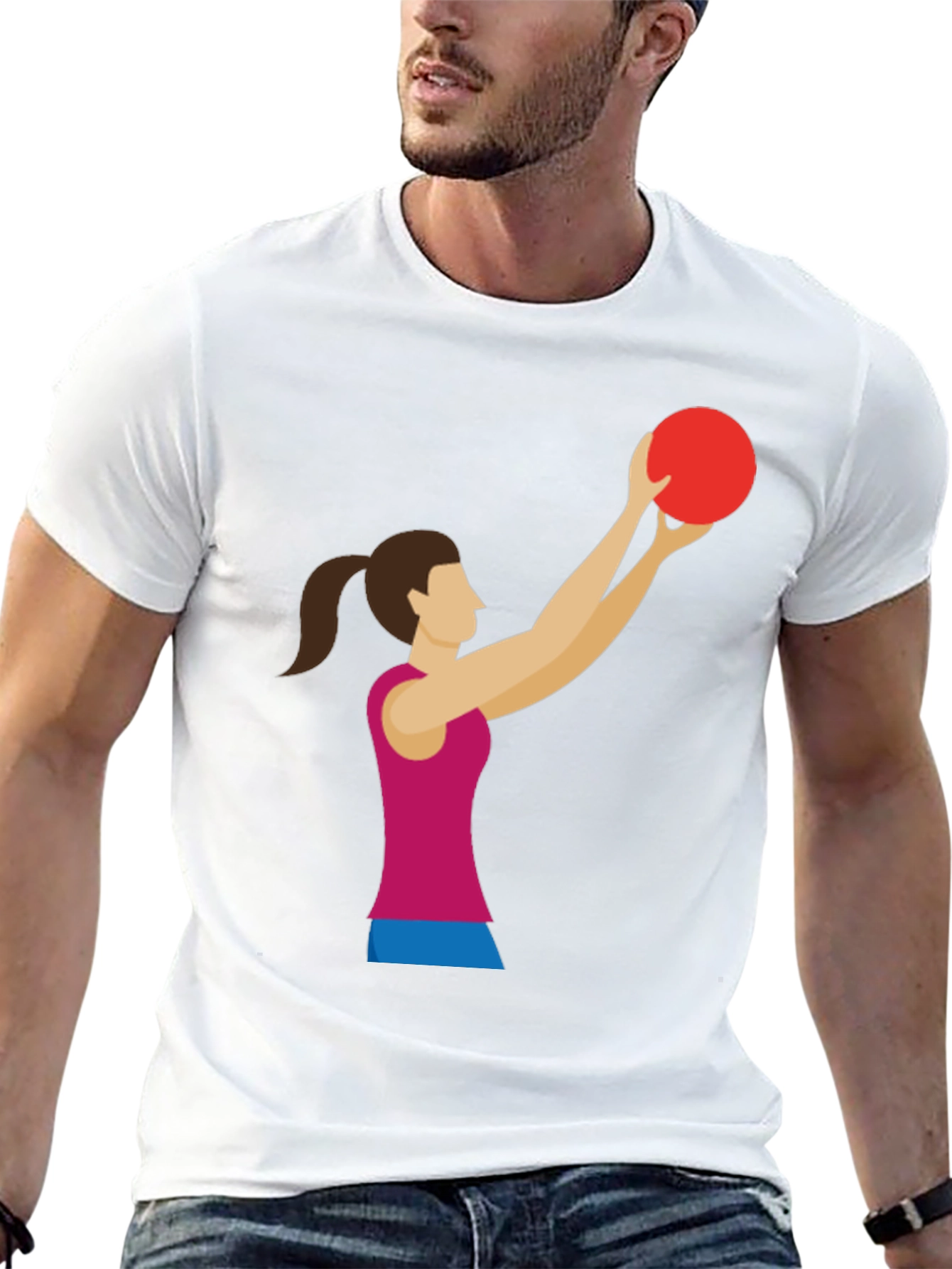 Graphic Tee: Woman Volleyball Player Black T-Shirt