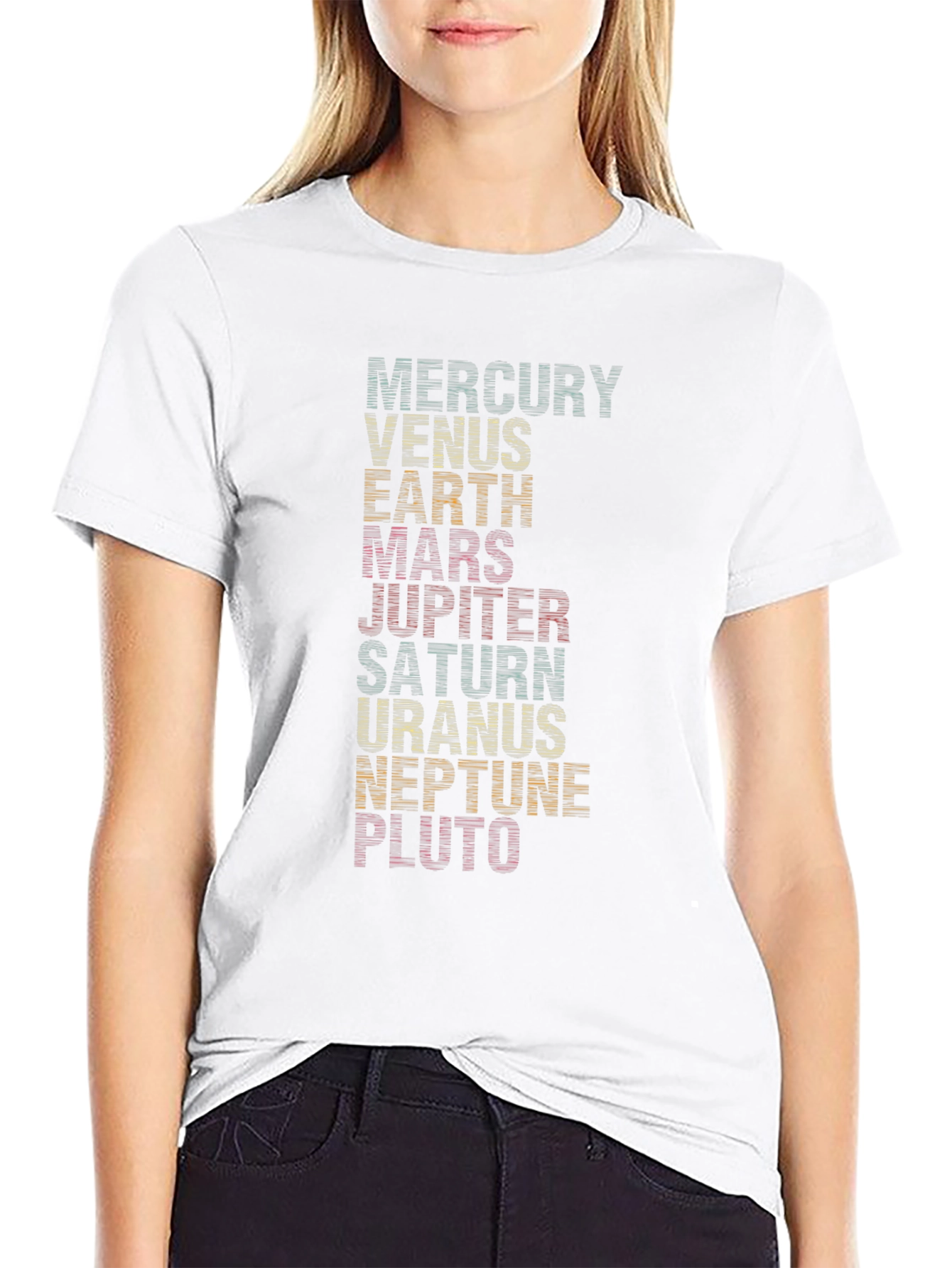 Retro Planets Graphic Tee - Solar System Shirt