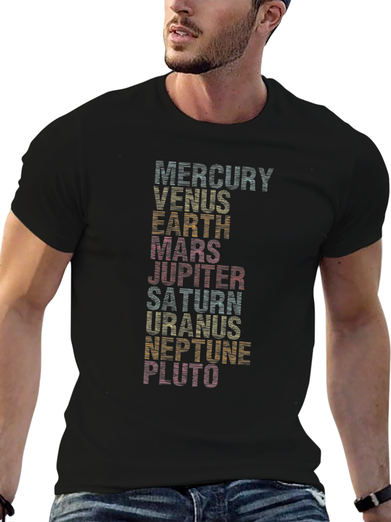 Retro Planets Graphic Tee - Solar System Shirt