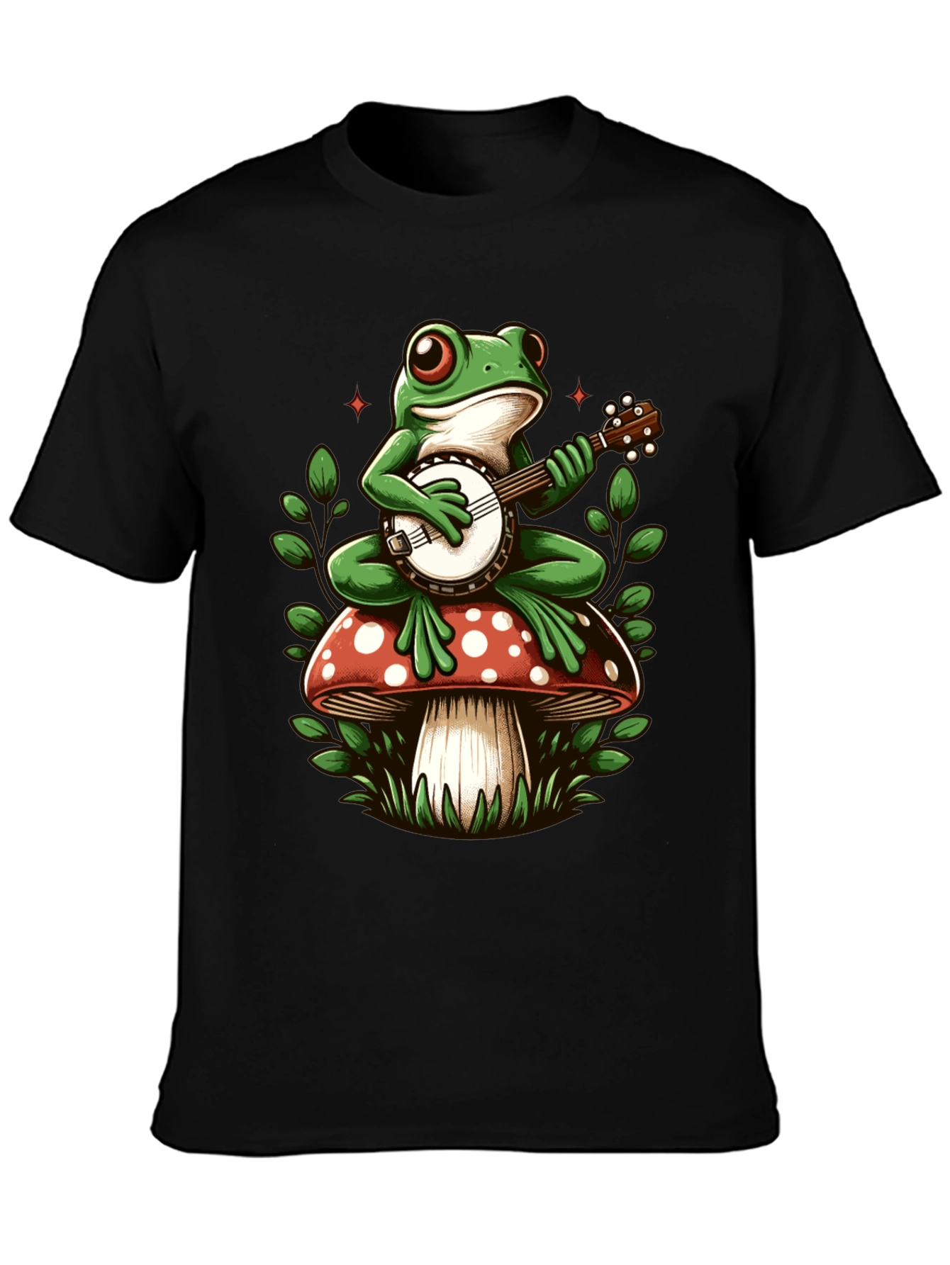 Frog Banjo Mushroom Graphic Tee