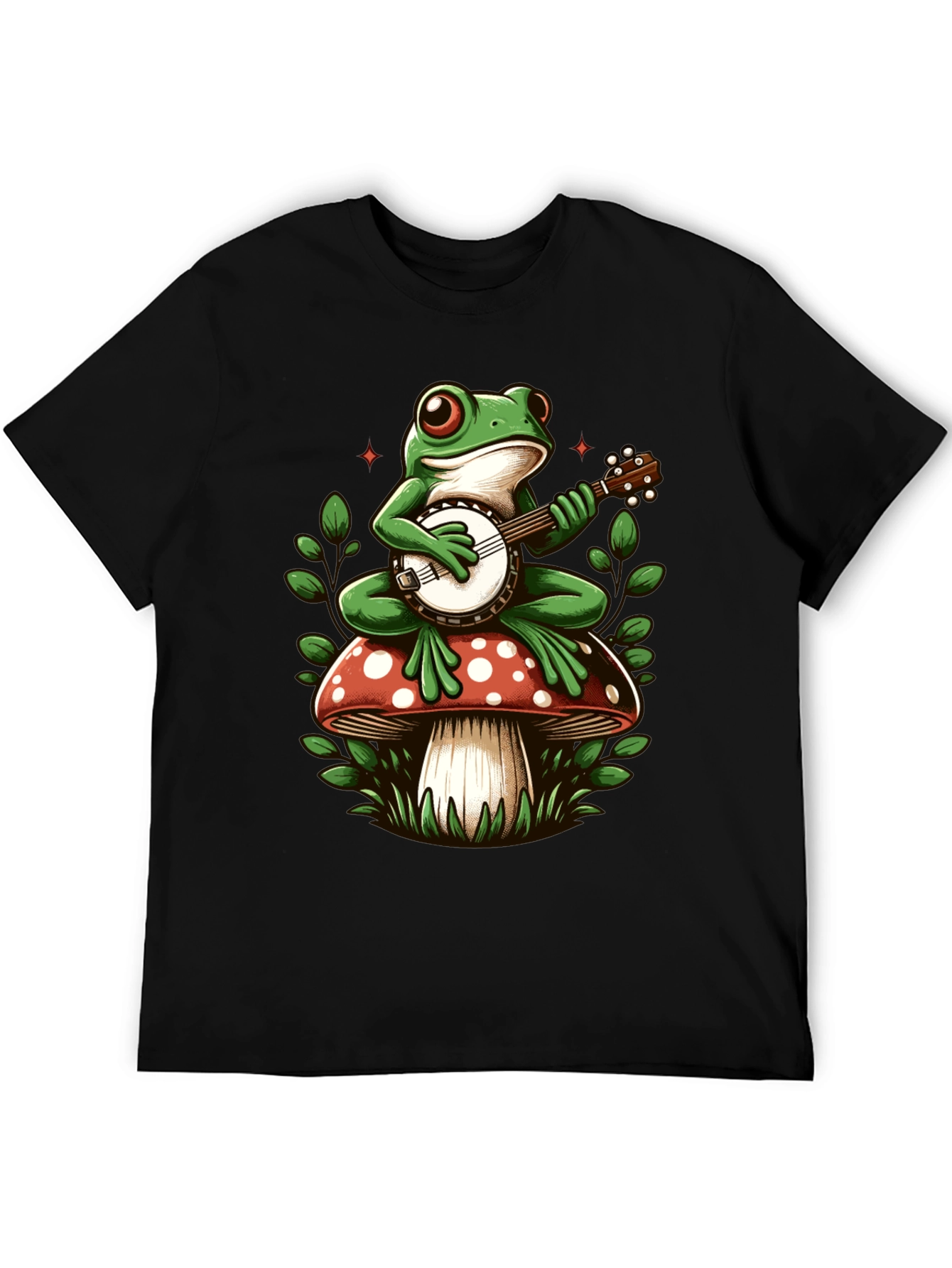 Frog Banjo Mushroom Graphic Tee