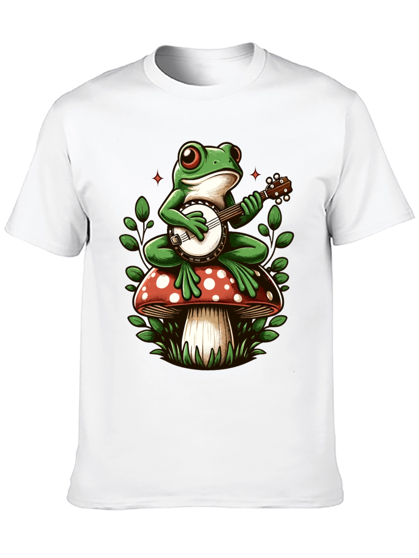 Frog Banjo Mushroom Graphic Tee