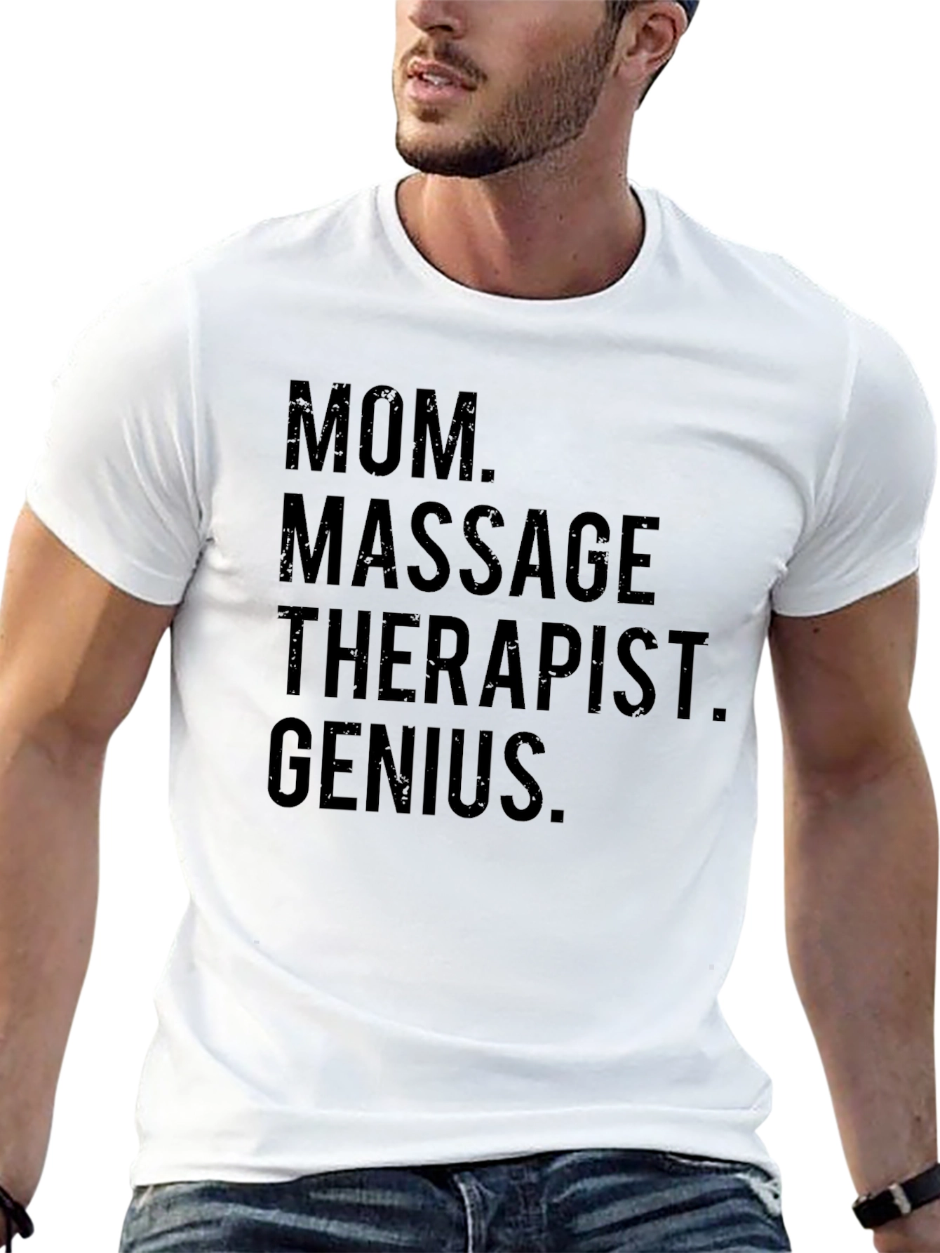 Mom Massage Therapist Genius Black T-Shirt