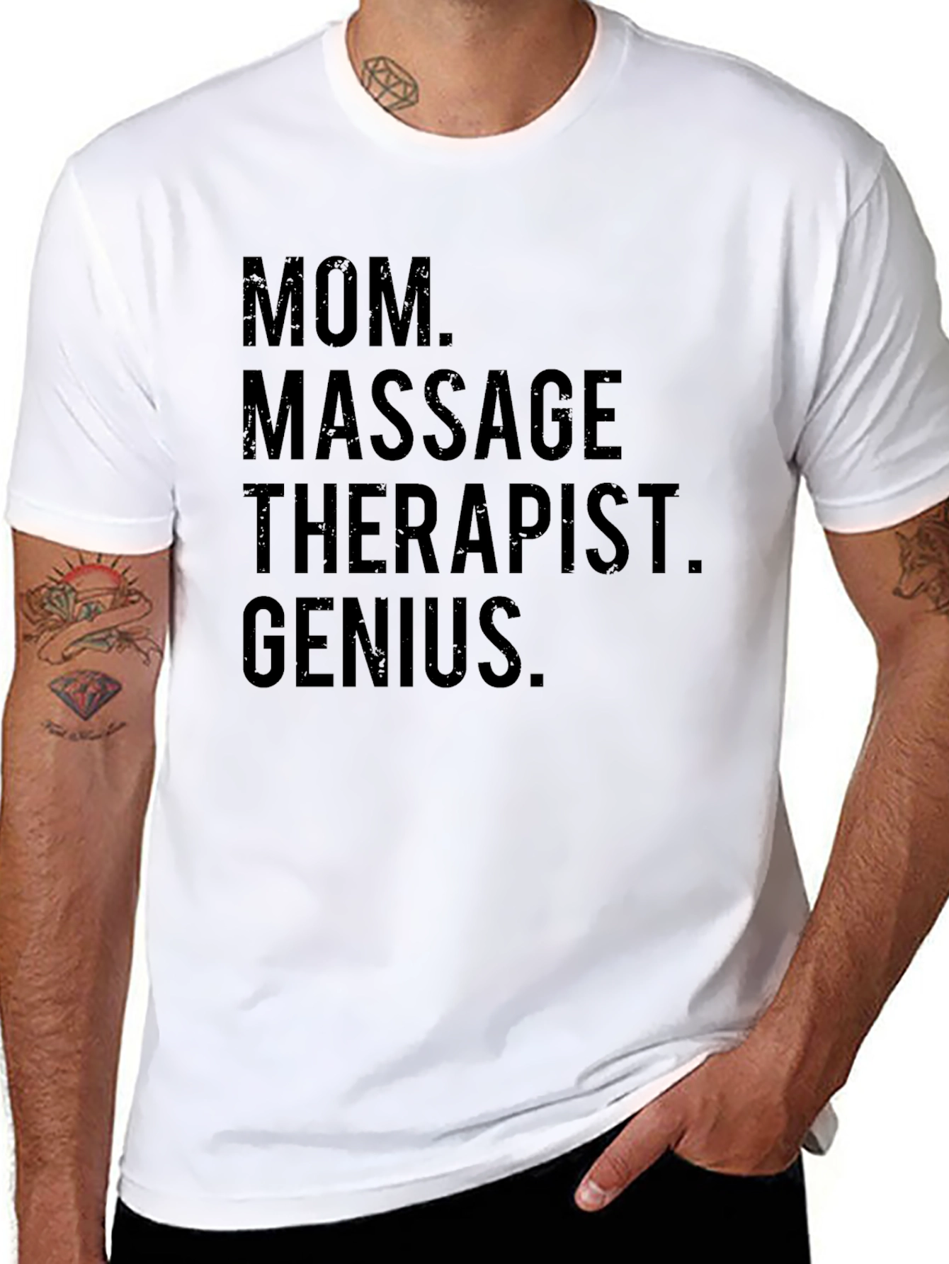 Mom Massage Therapist Genius Black T-Shirt