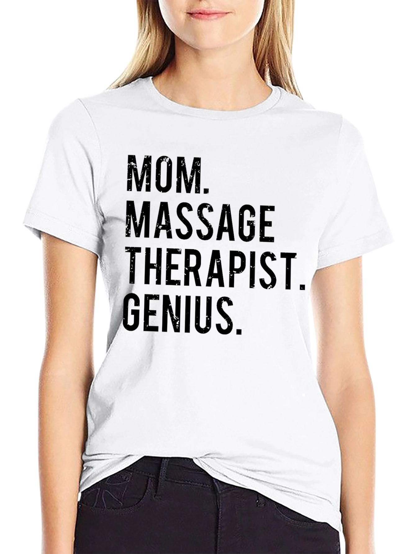 Mom Massage Therapist Genius Black T-Shirt