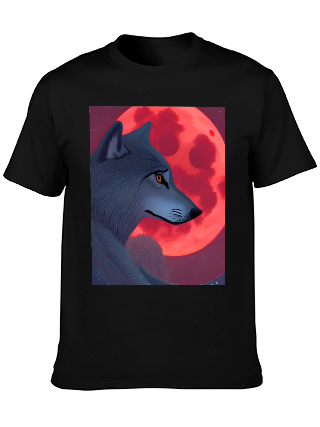 Wolf & Red Moon Graphic Tee