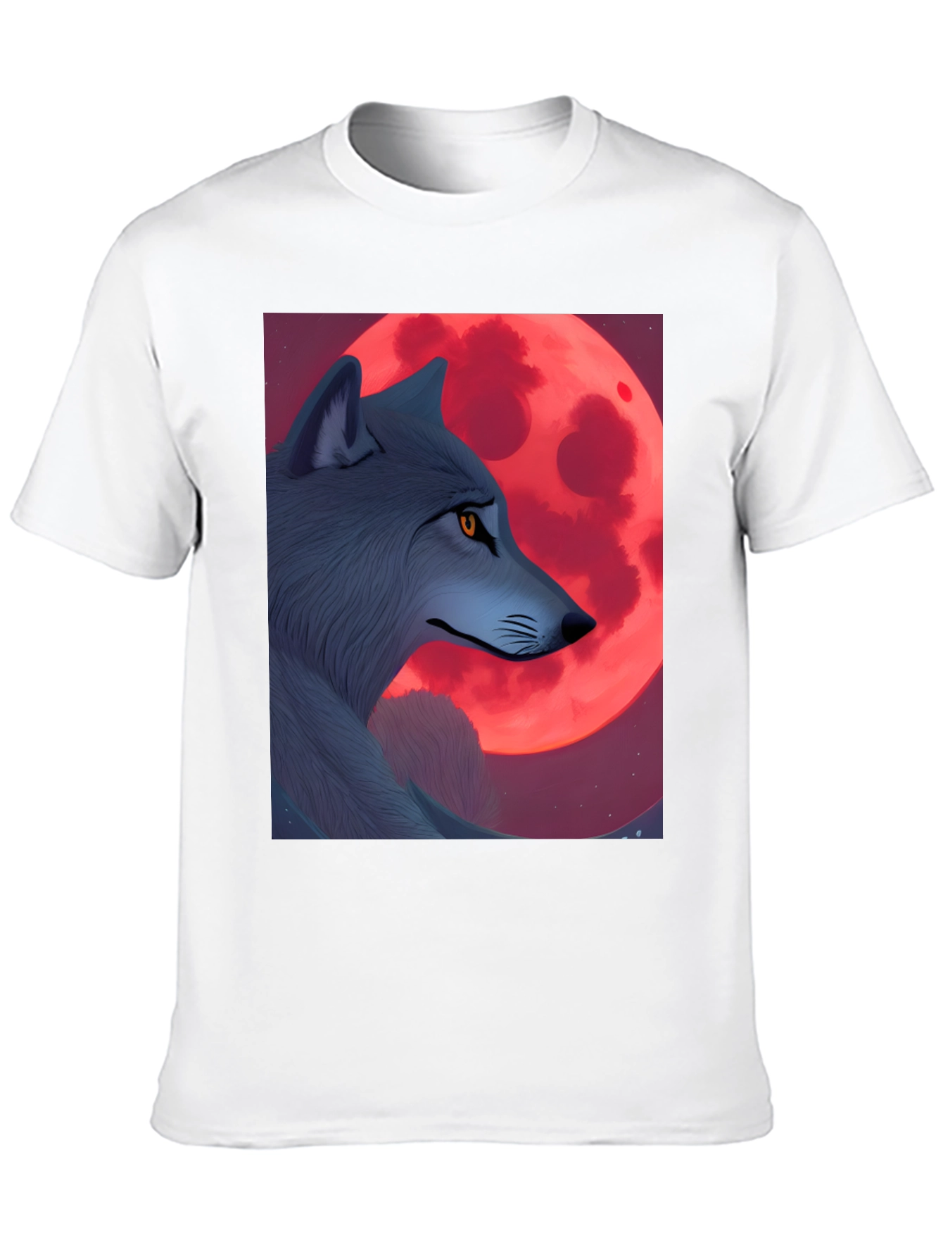Wolf & Red Moon Graphic Tee