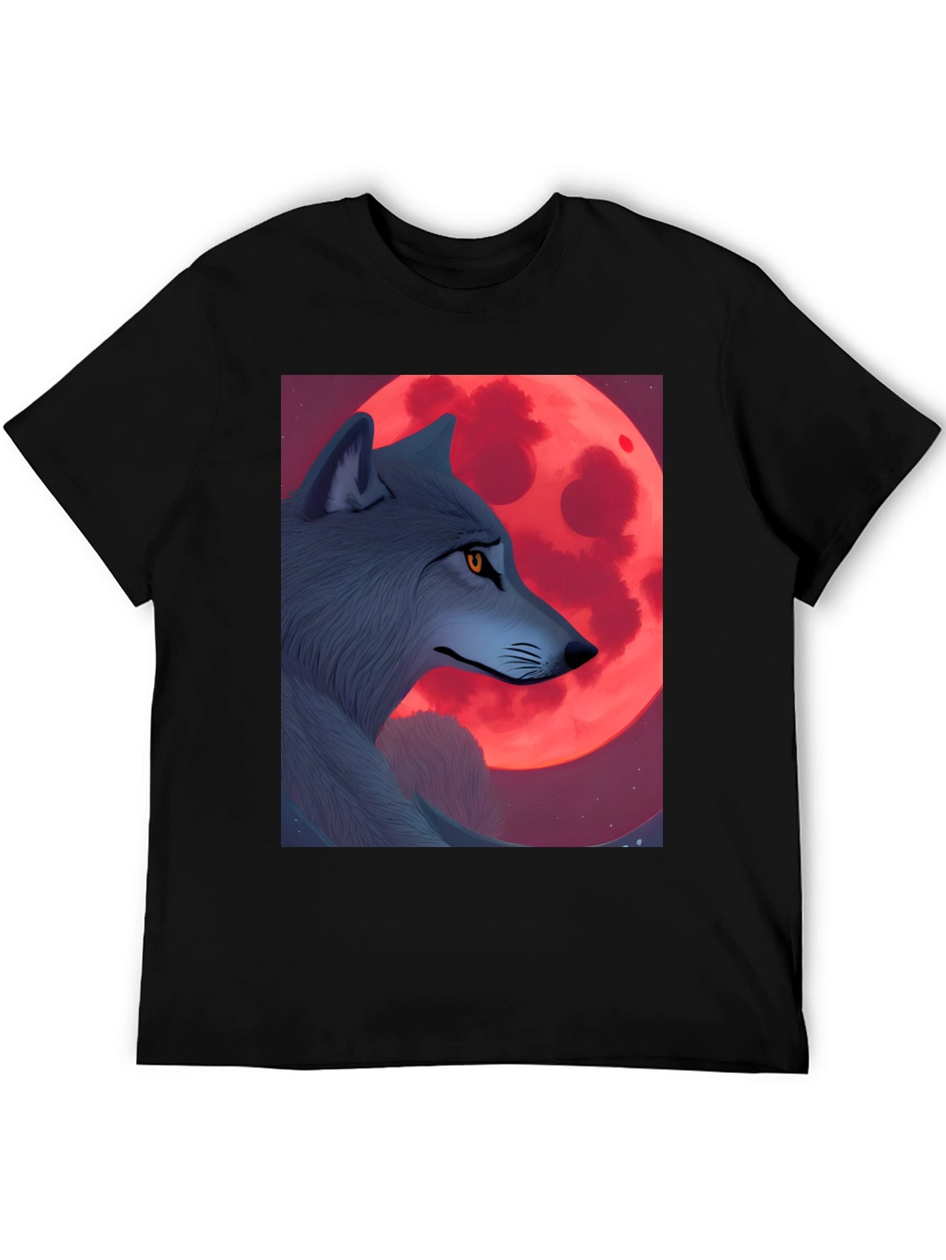 Wolf & Red Moon Graphic Tee
