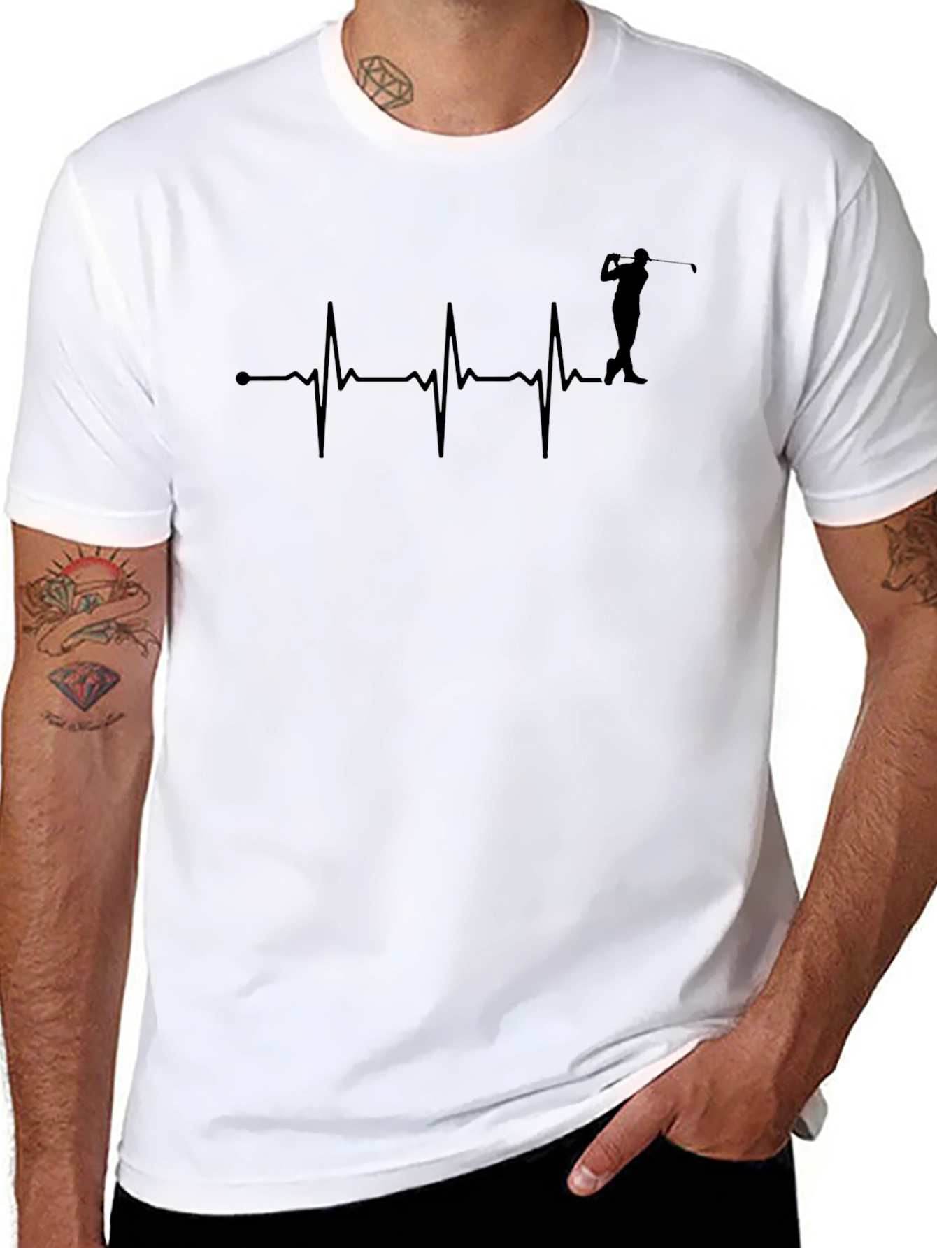 Golf Heartbeat T-Shirt - Golfer Gift Tee