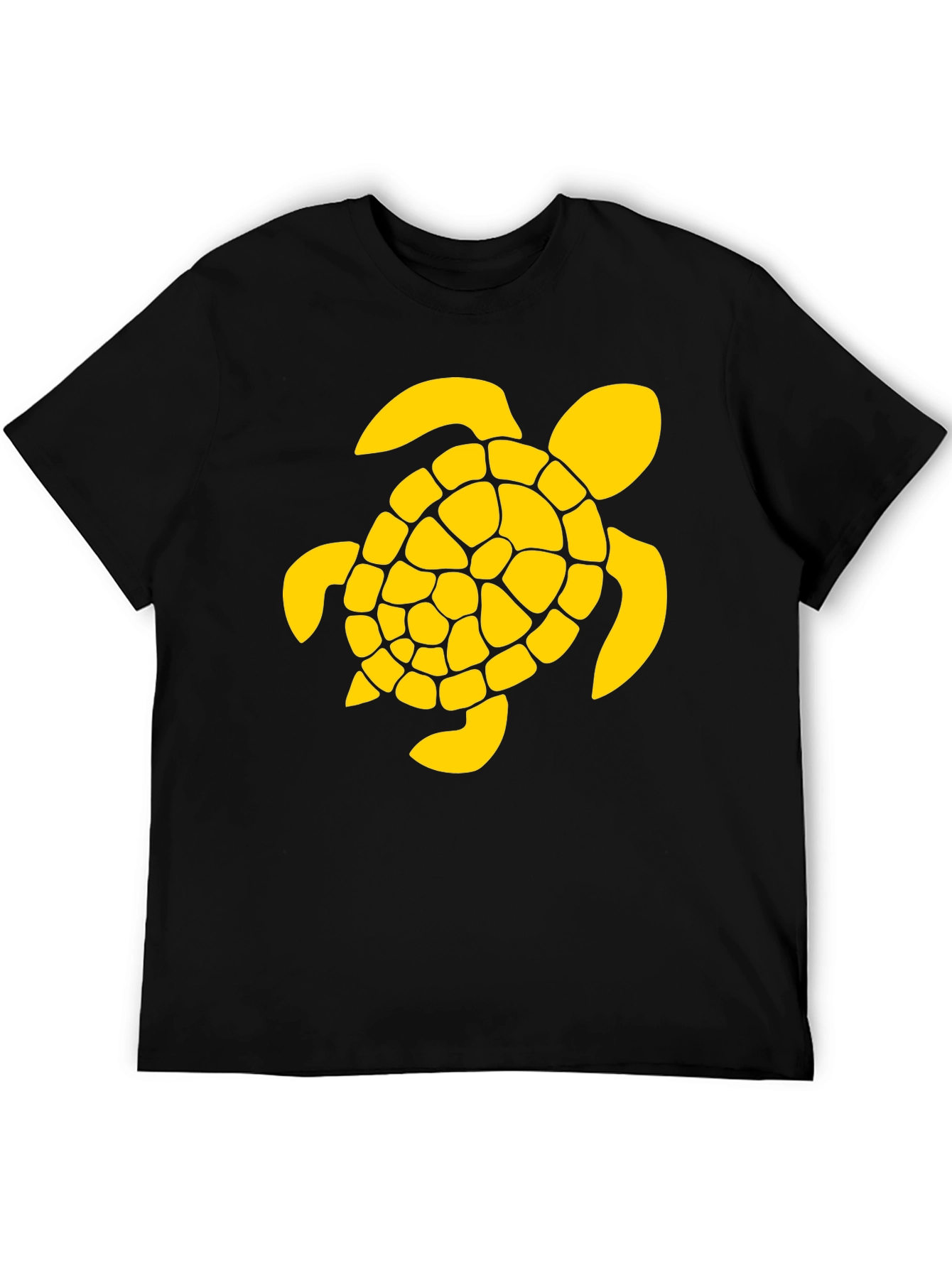 Black T-Shirt with Yellow Turtle Graphic