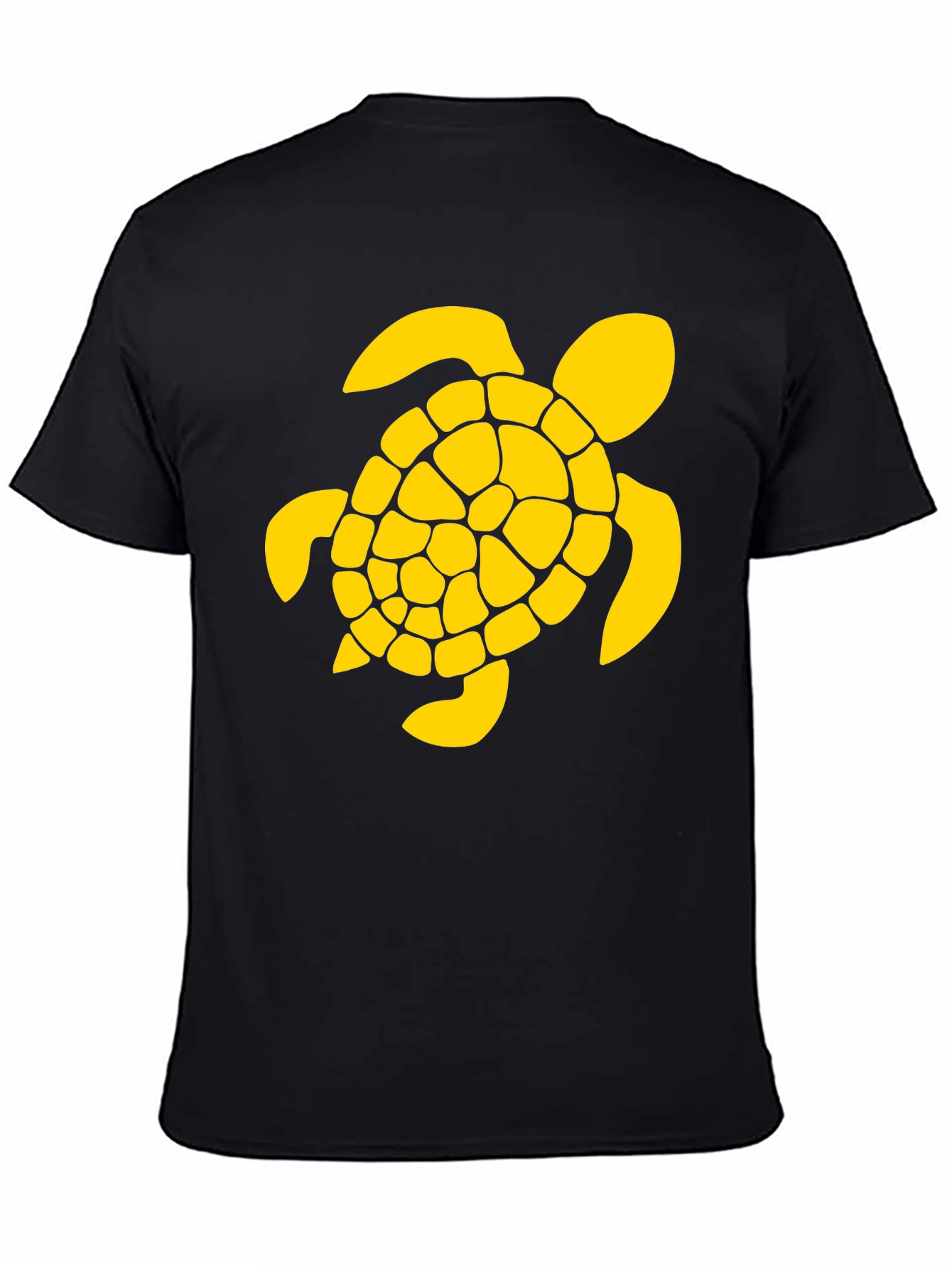 Black T-Shirt with Yellow Turtle Graphic