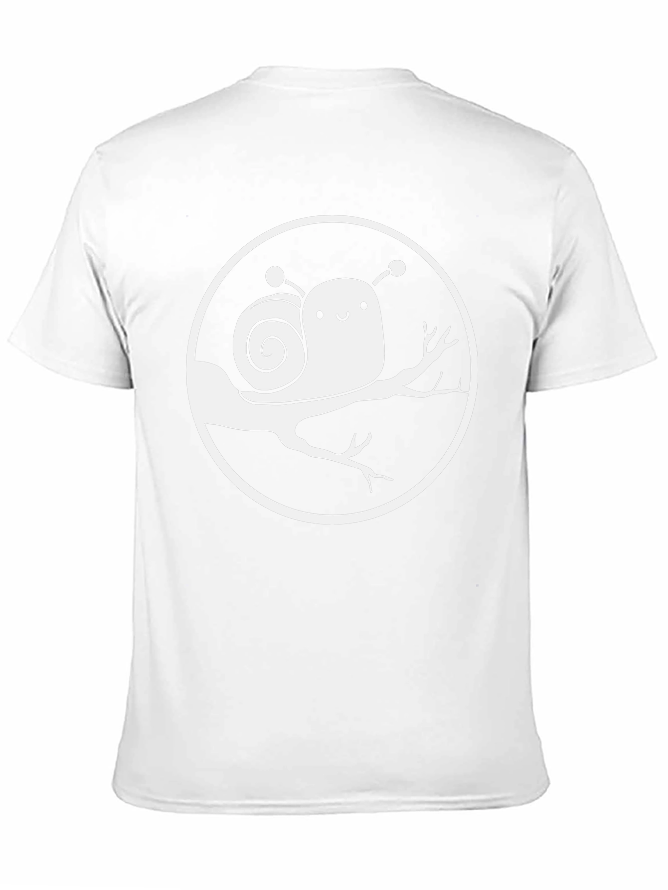 Cute Snail on Branch Graphic T-Shirt - Black