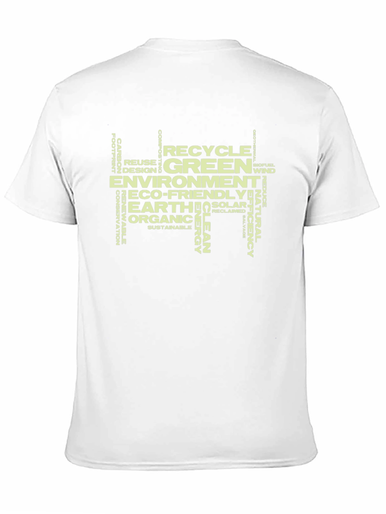 Eco-Friendly Word Art Graphic T-Shirt