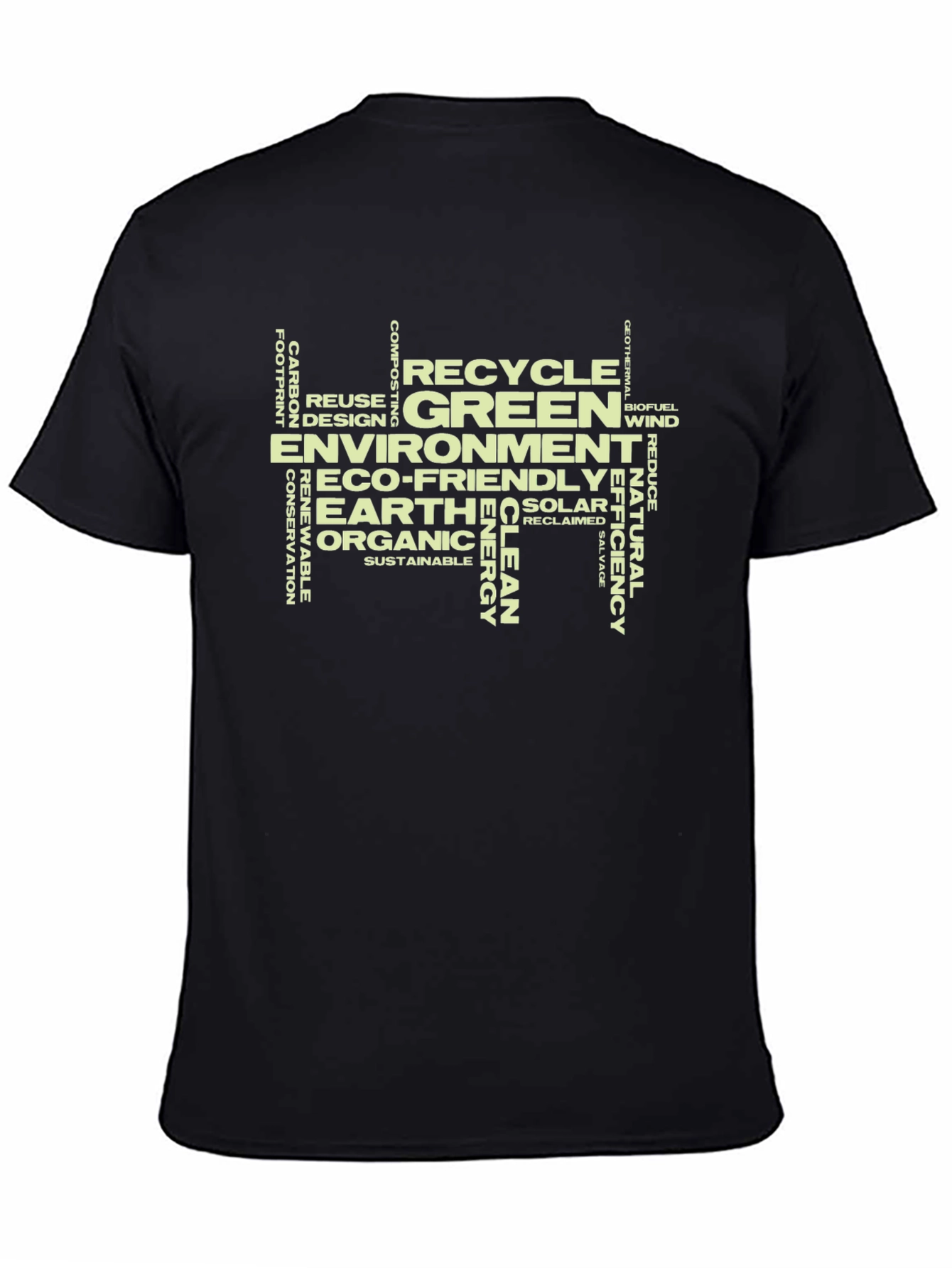 Eco-Friendly Word Art Graphic T-Shirt