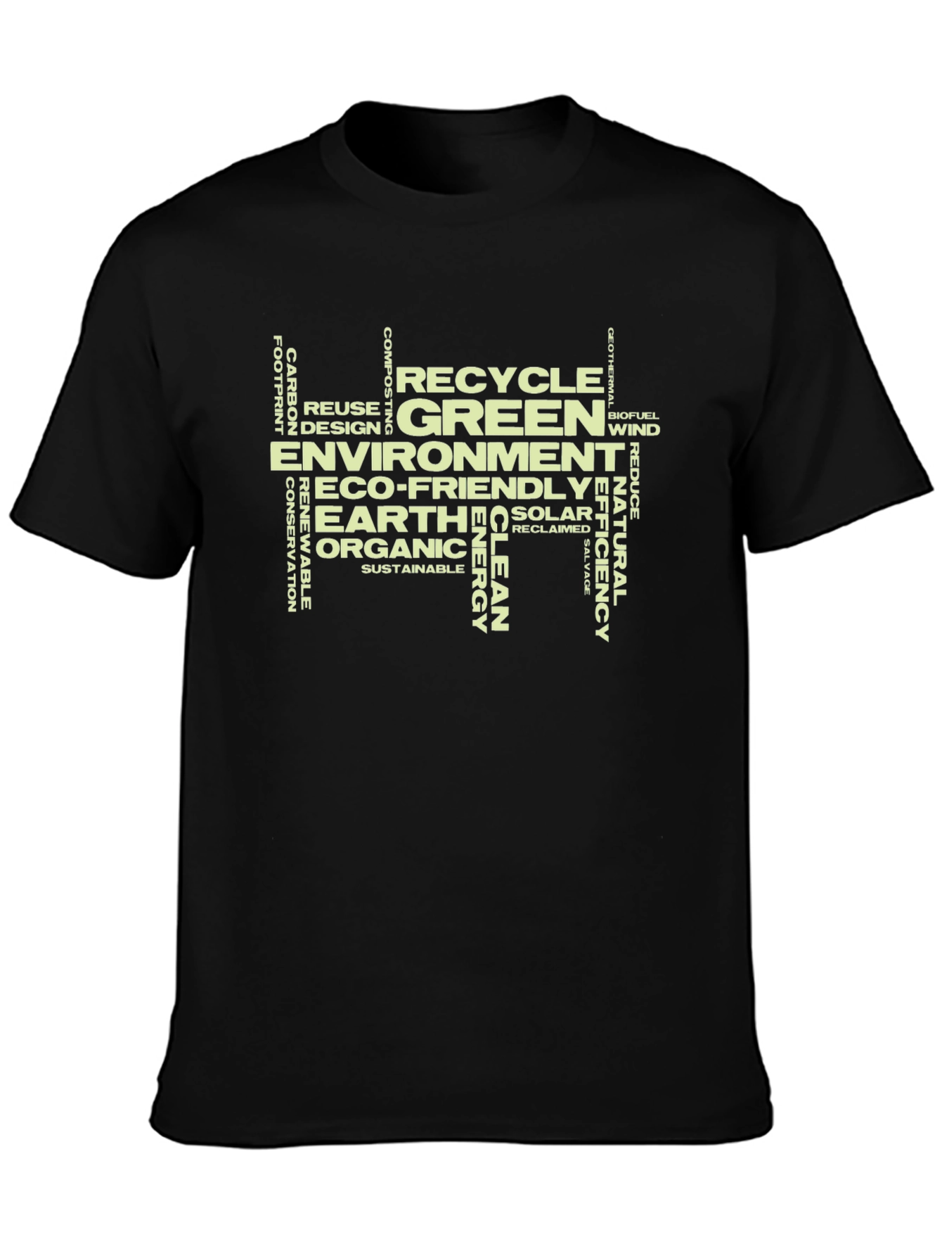 Eco-Friendly Word Art Graphic T-Shirt