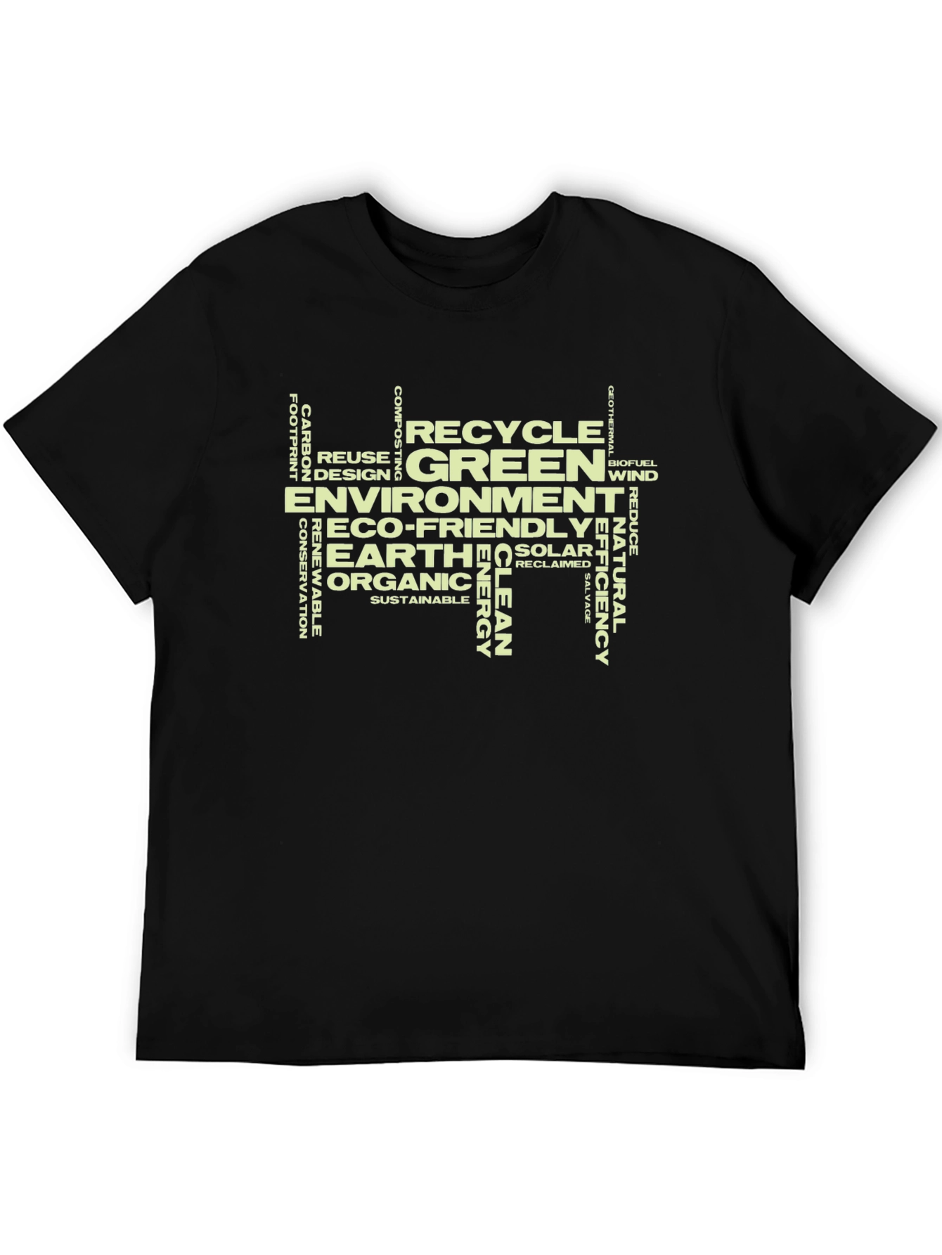 Eco-Friendly Word Art Graphic T-Shirt