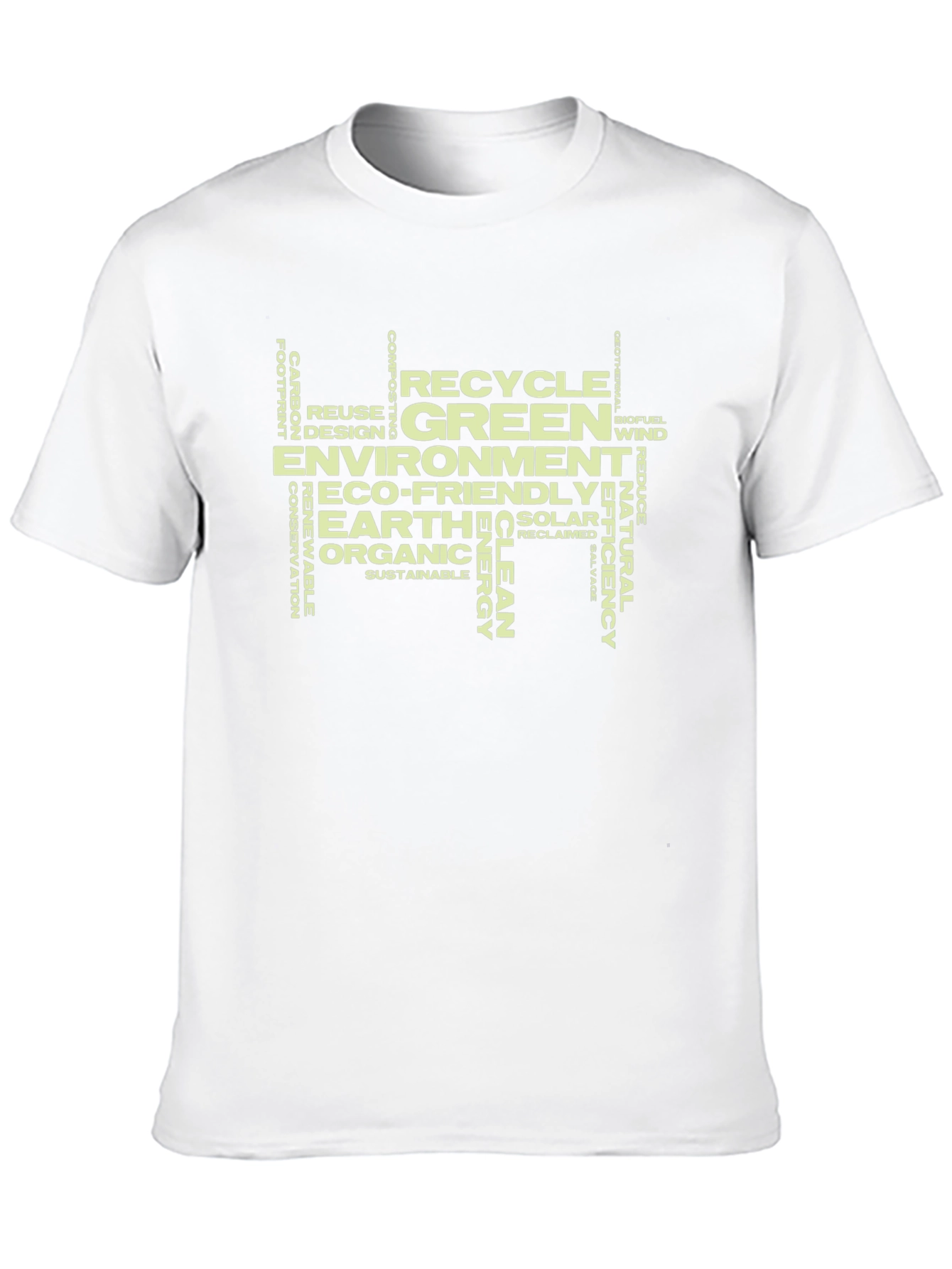 Eco-Friendly Word Art Graphic T-Shirt