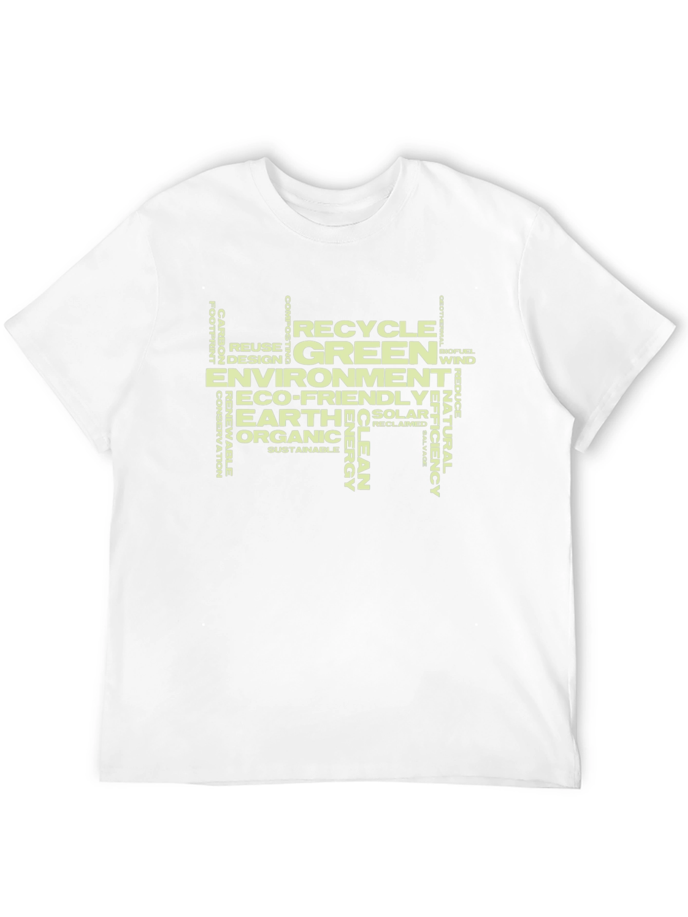 Eco-Friendly Word Art Graphic T-Shirt