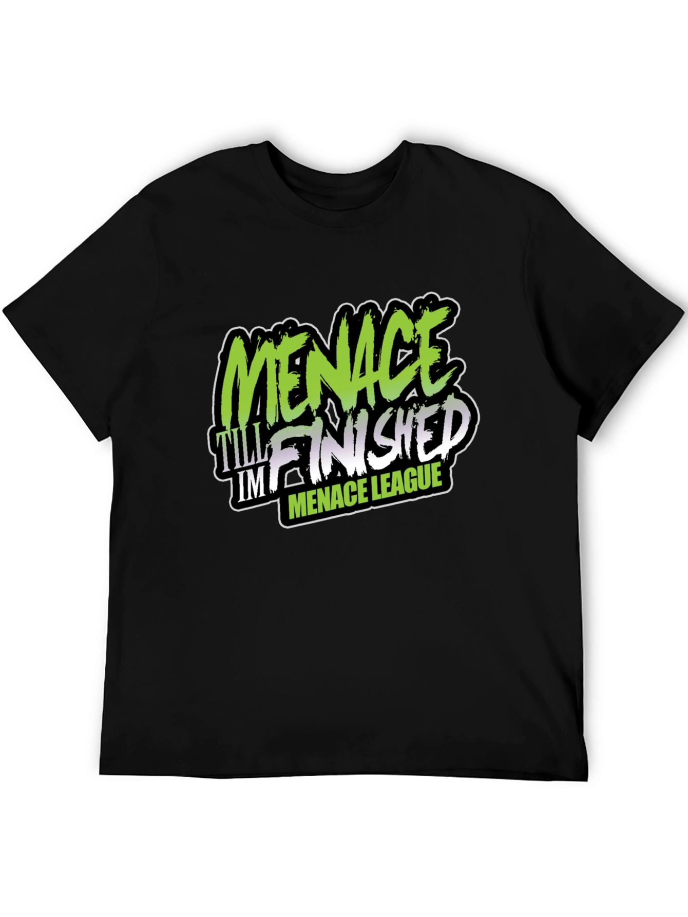 Menace League Graphic Tee - Black Cotton T-Shirt