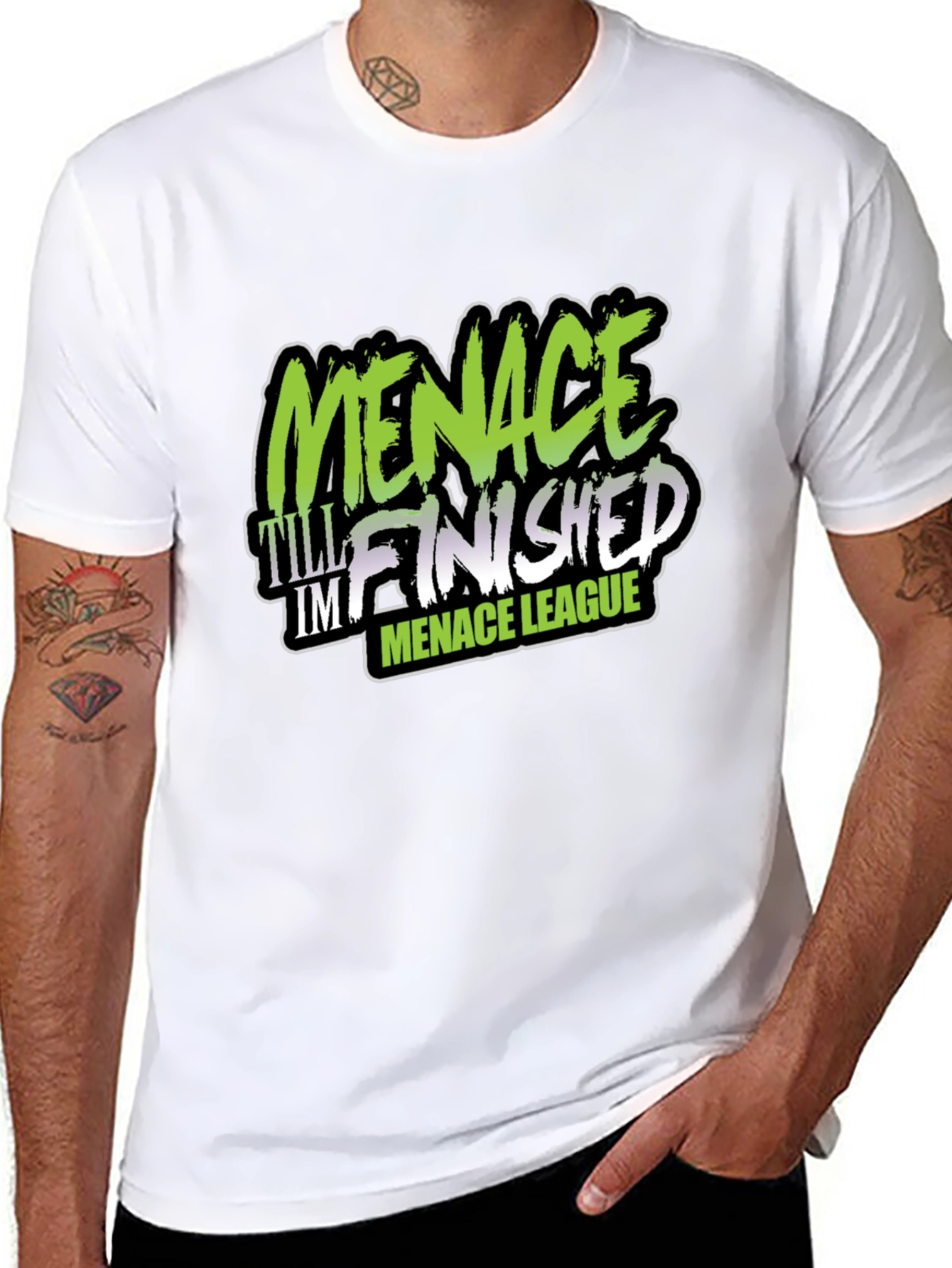 Menace League Graphic Tee - Black Cotton T-Shirt
