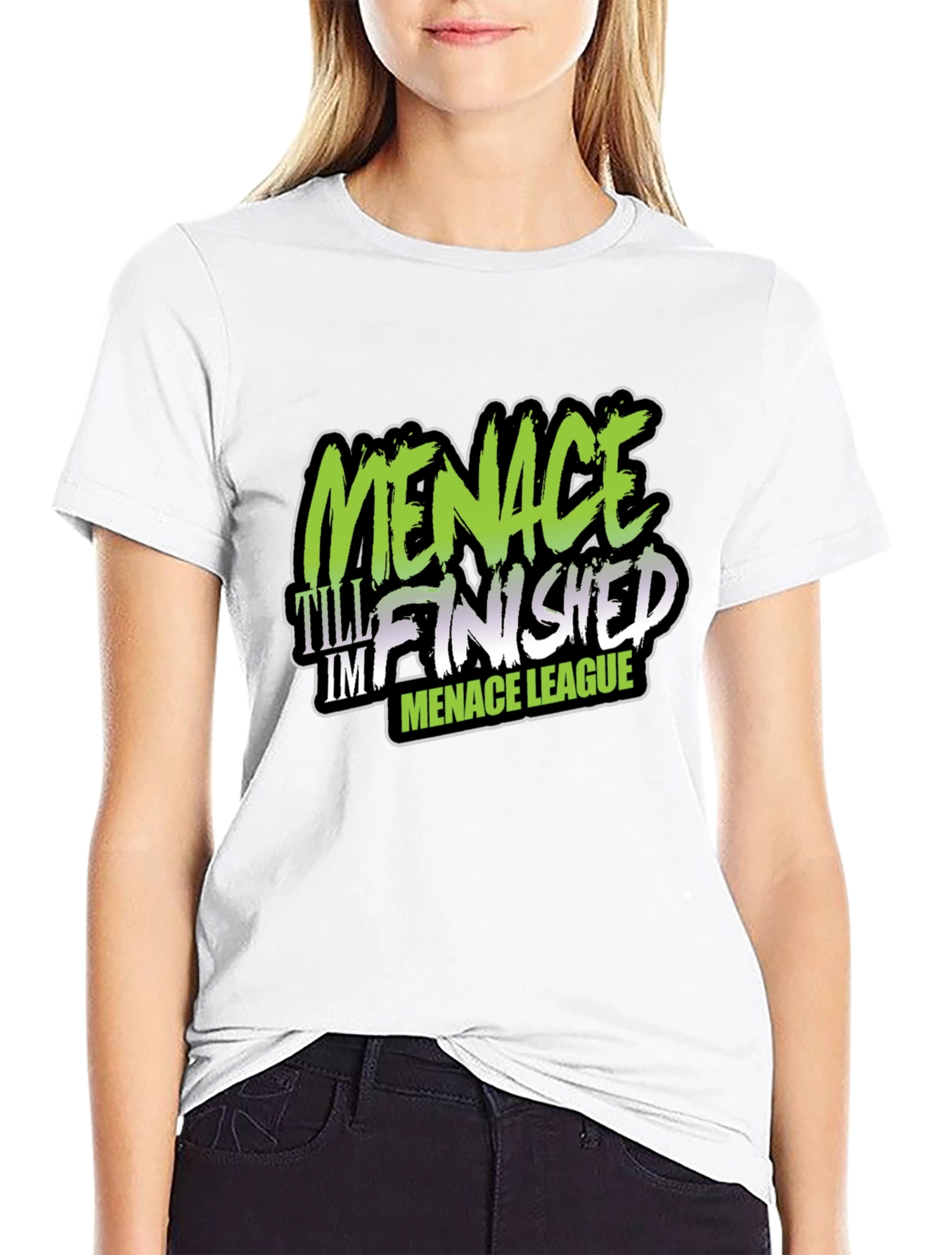Menace League Graphic Tee - Black Cotton T-Shirt