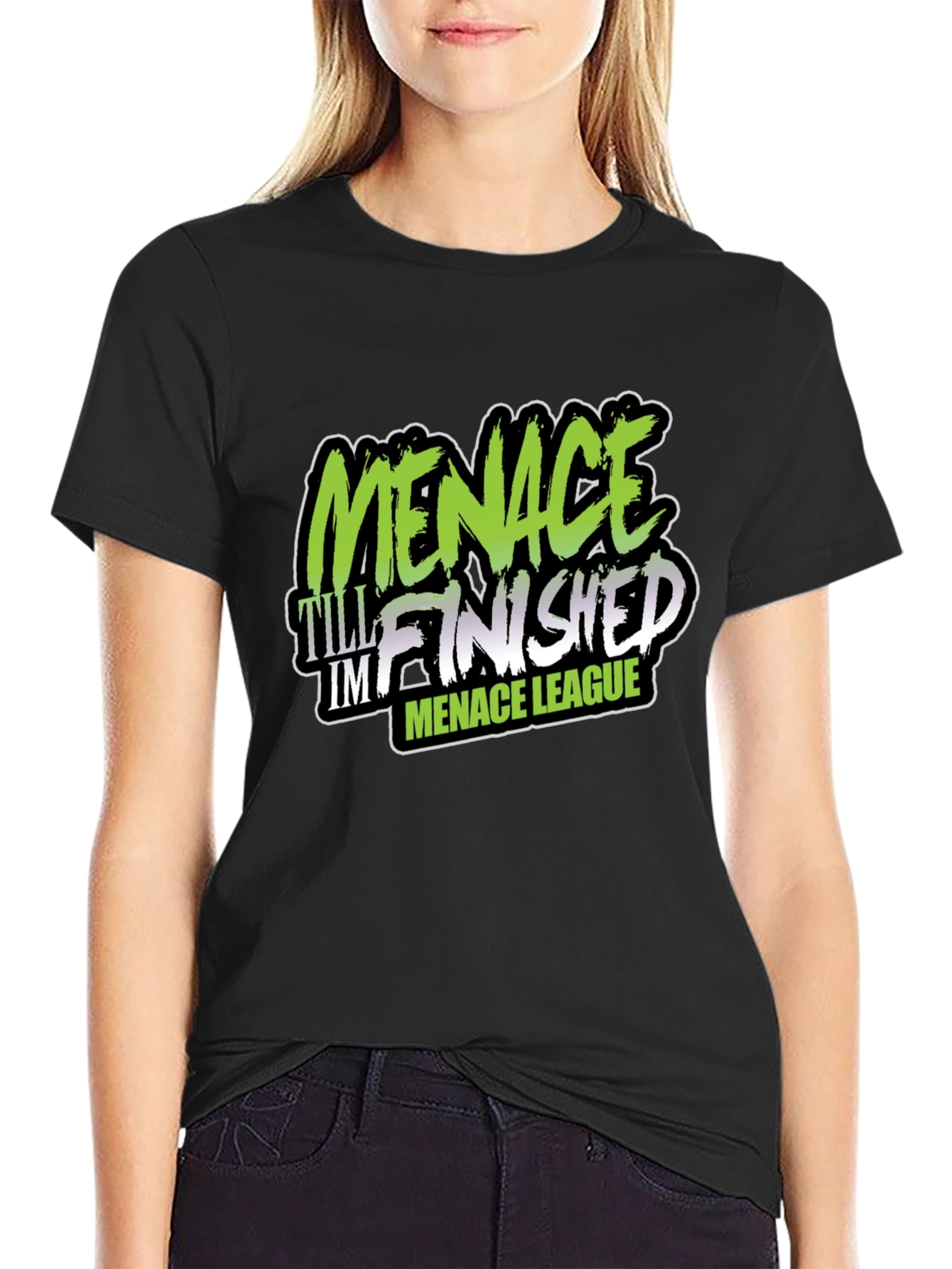 Menace League Graphic Tee - Black Cotton T-Shirt