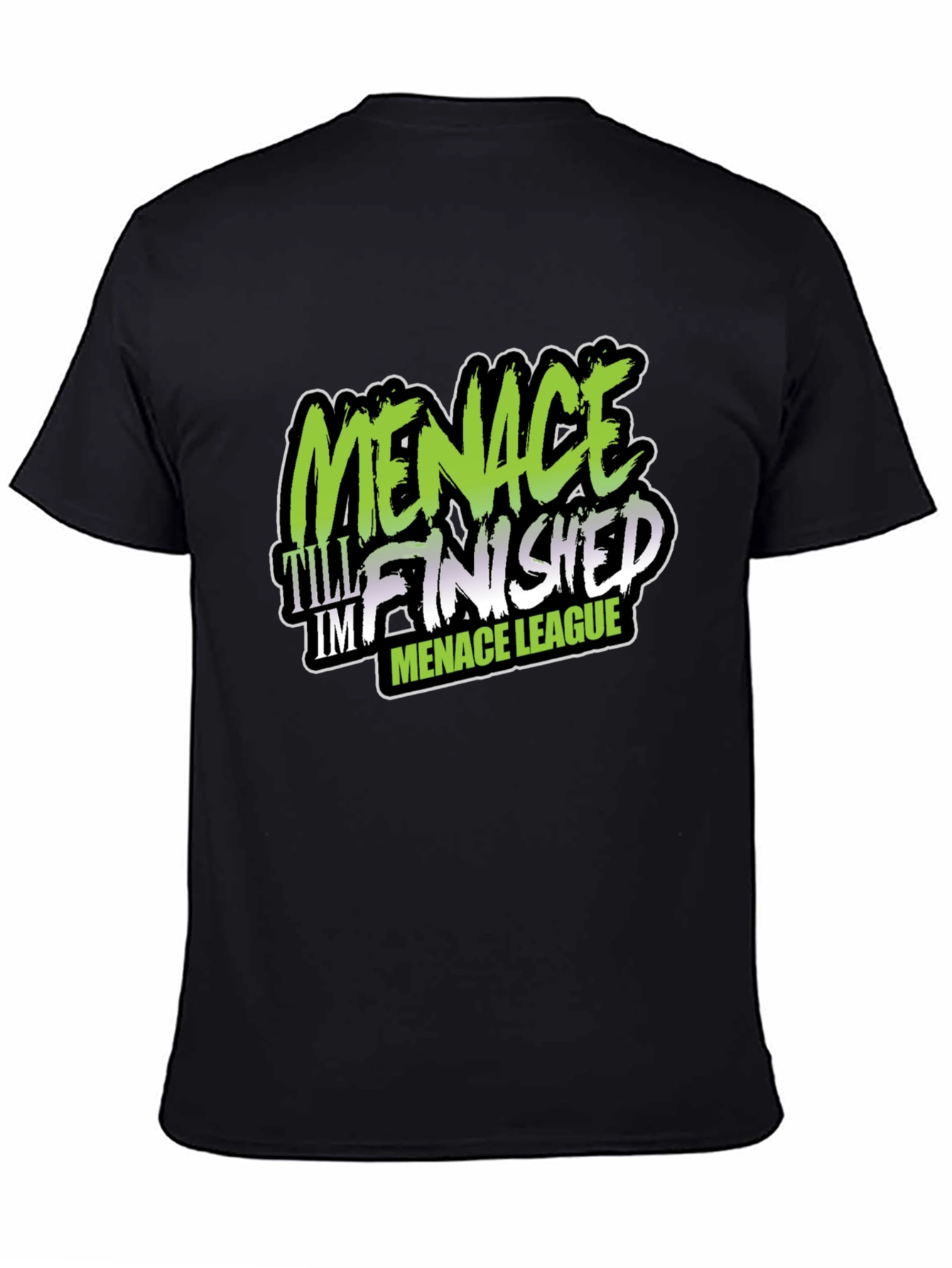 Menace League Graphic Tee - Black Cotton T-Shirt