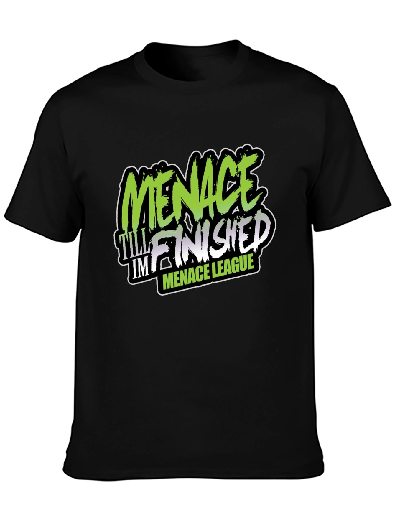 Menace League Graphic Tee - Black Cotton T-Shirt