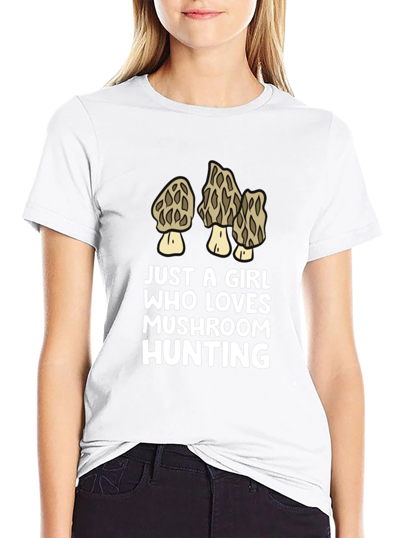 Mushroom Hunting Girls T-Shirt - Novelty Design